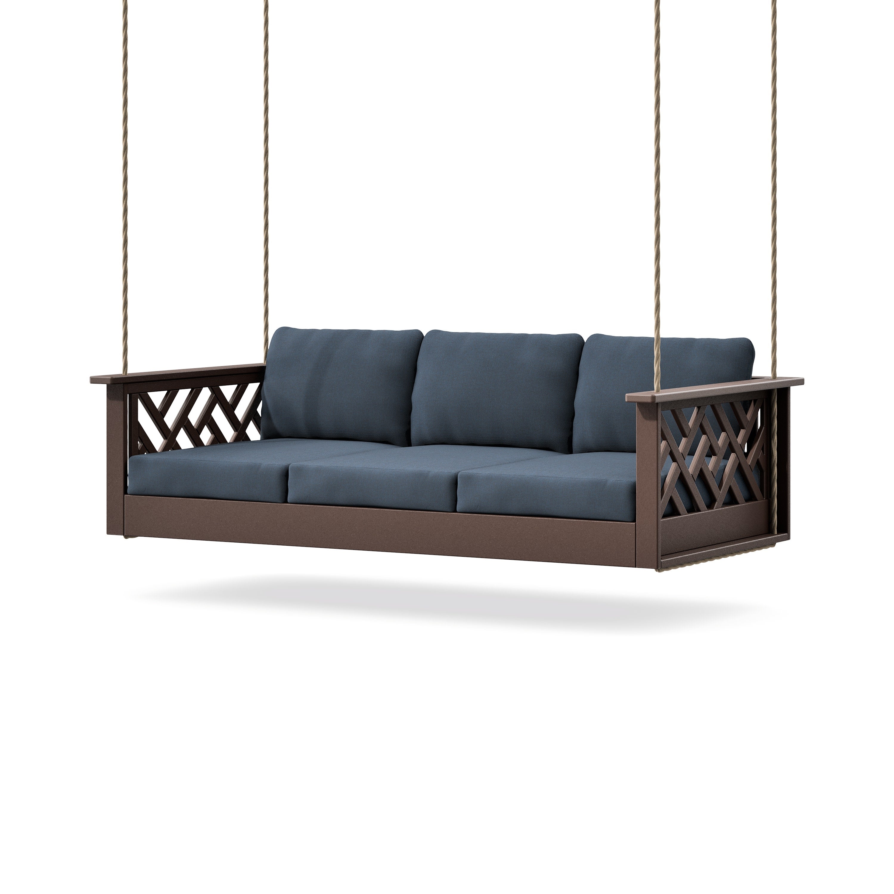 Chippendale Daybed Swing in Mahogany / Marine Indigo