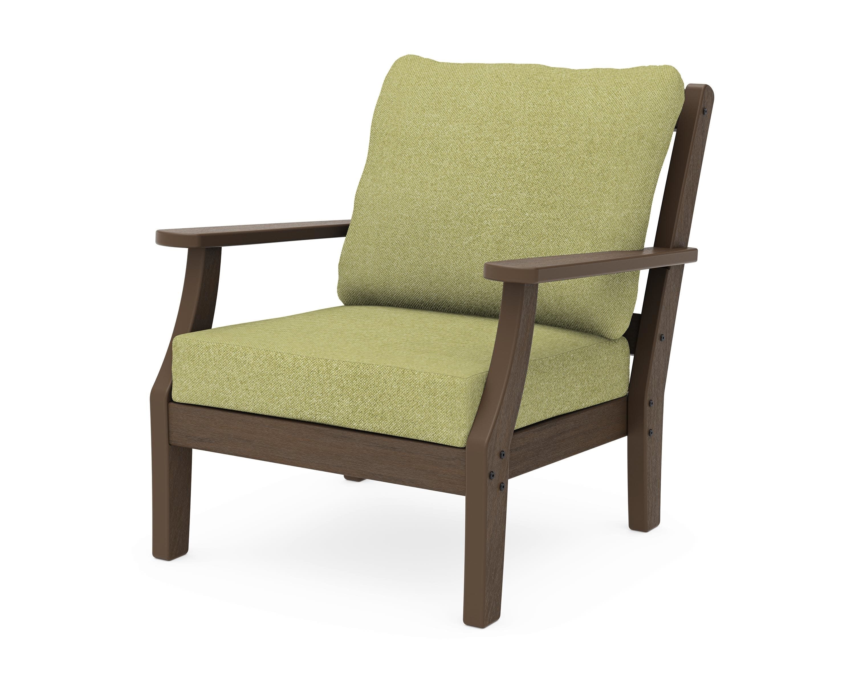 Chinoiserie Deep Seating Chair in Kona / Chartreuse Boucle