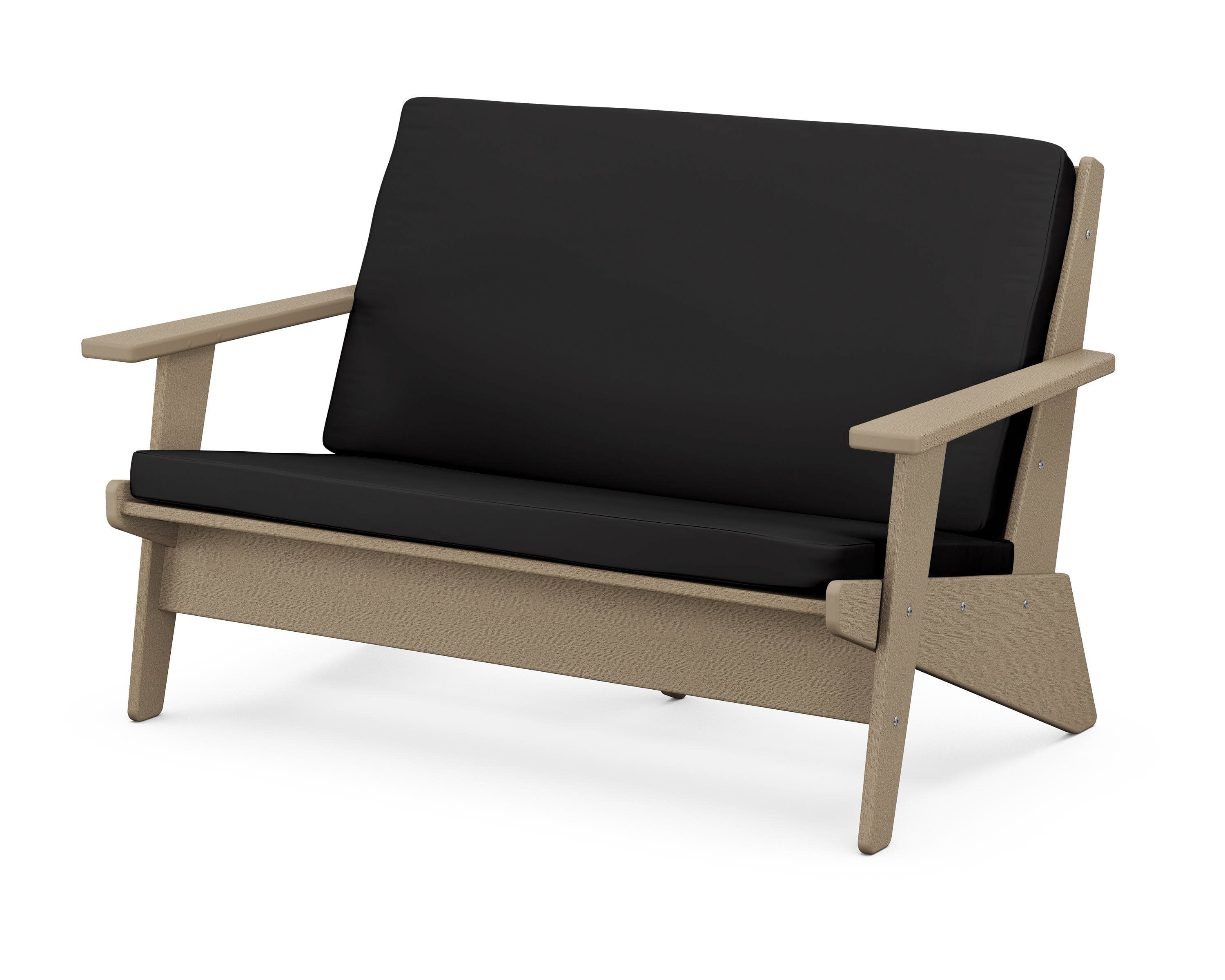 Riviera Modern Lounge Loveseat in Vintage Sahara / Canvas Black