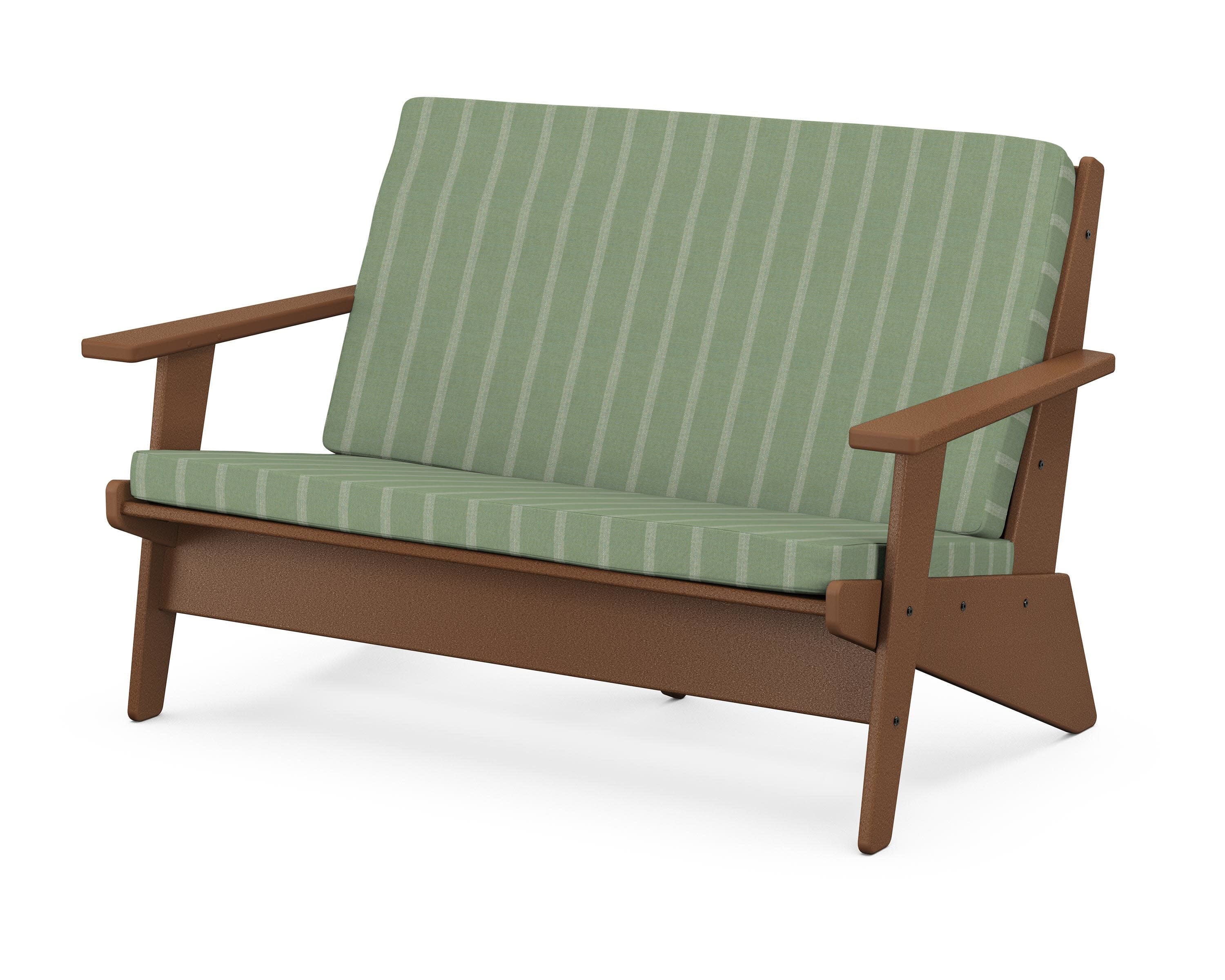 Riviera Modern Lounge Loveseat in Teak / Unwind Rainwashed