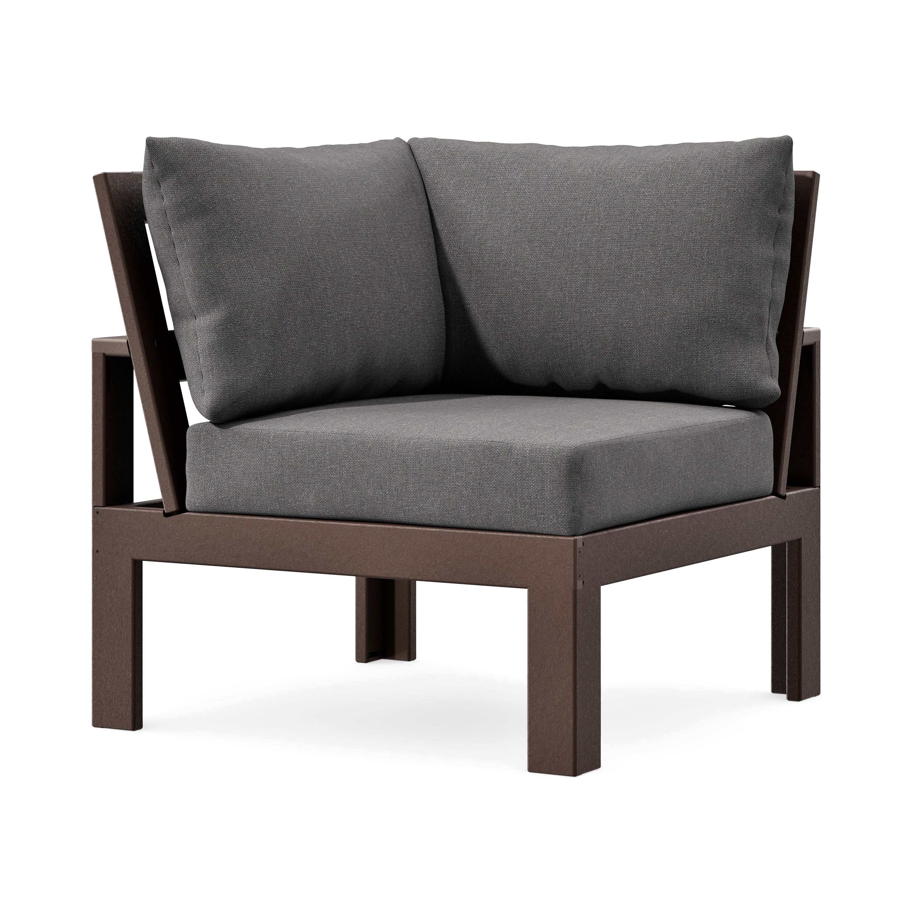 Modular Corner Chair in Mahogany / Ash Charcoal