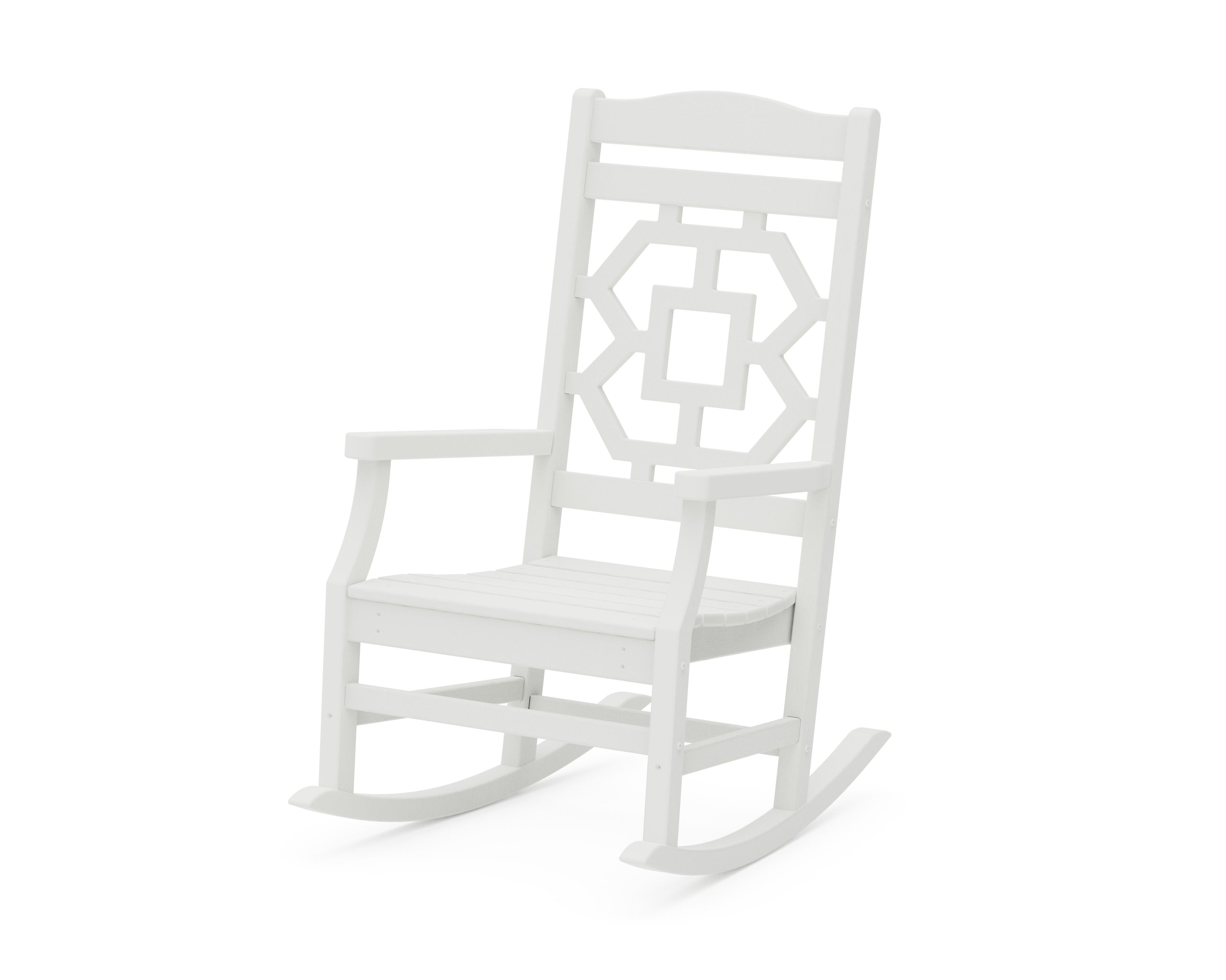 Chinoiserie Rocking Chair in Vintage White