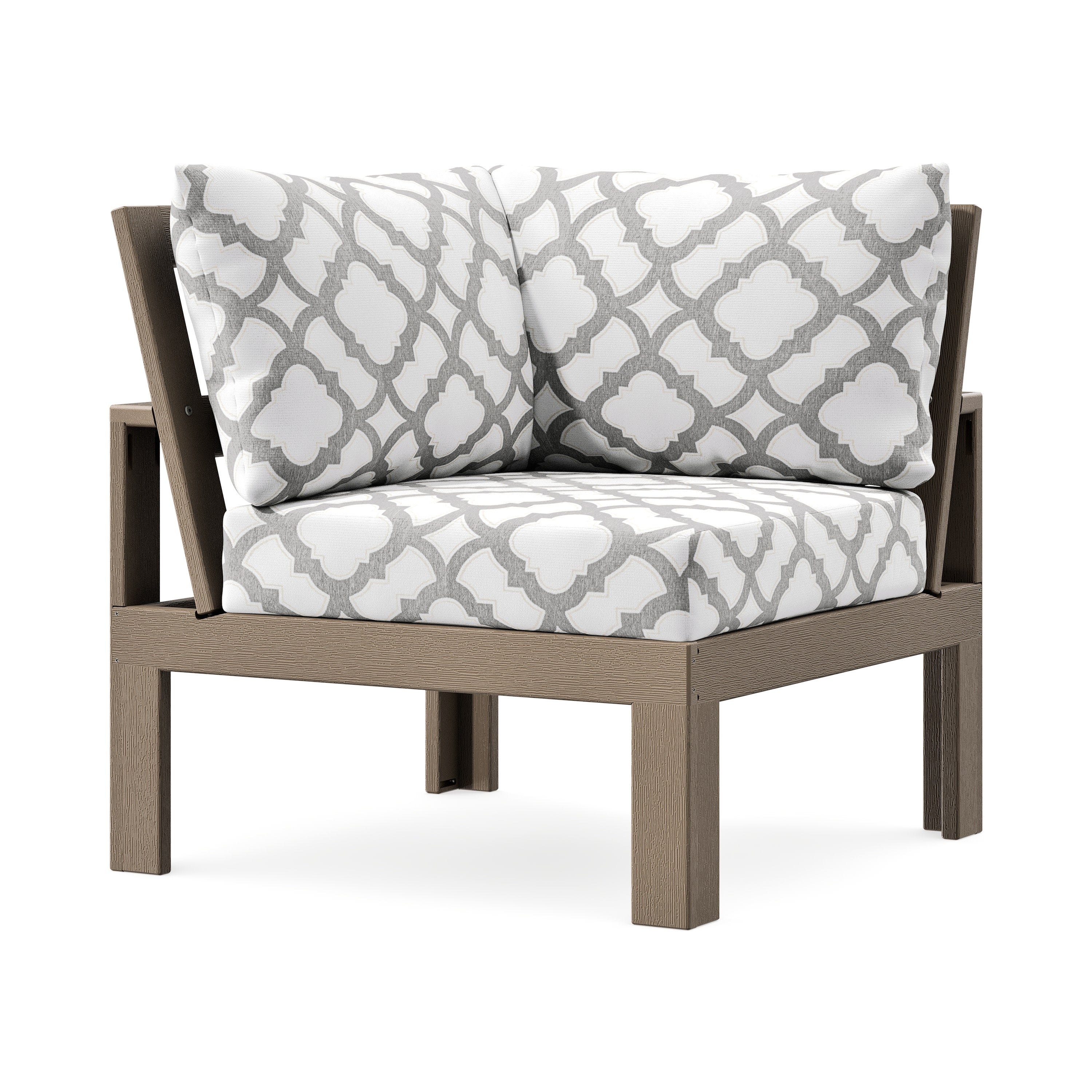 Modular Corner Chair in Vintage Sahara / Trellis Grey Mist