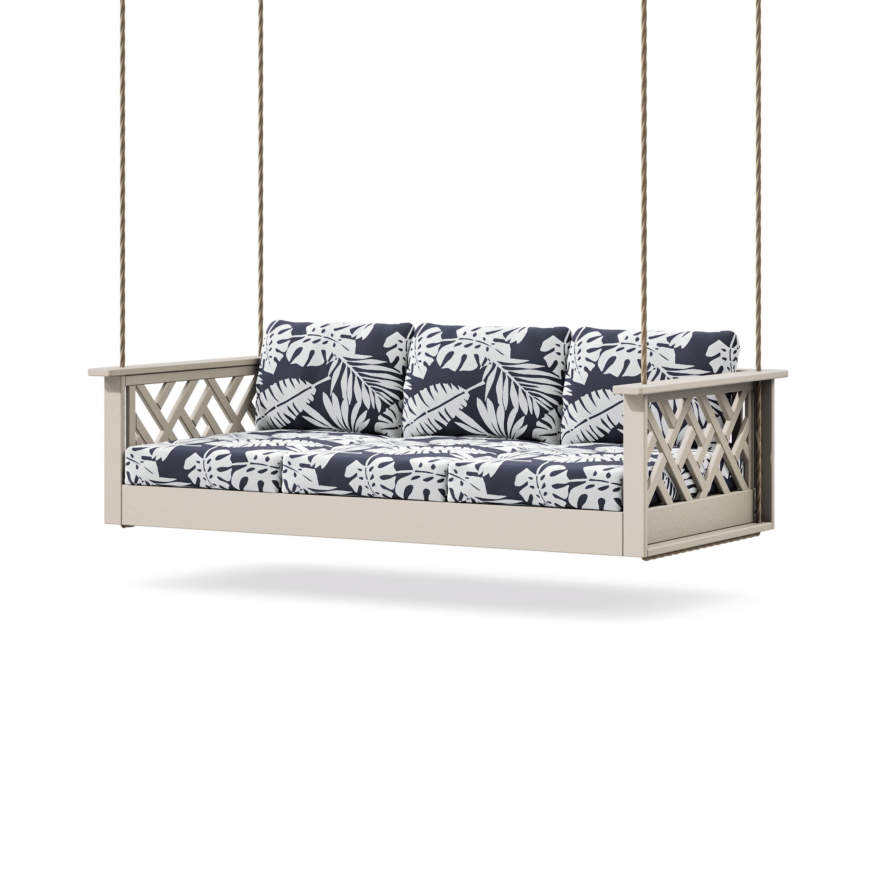 Chippendale Daybed Swing in Sand / Leaf Navy