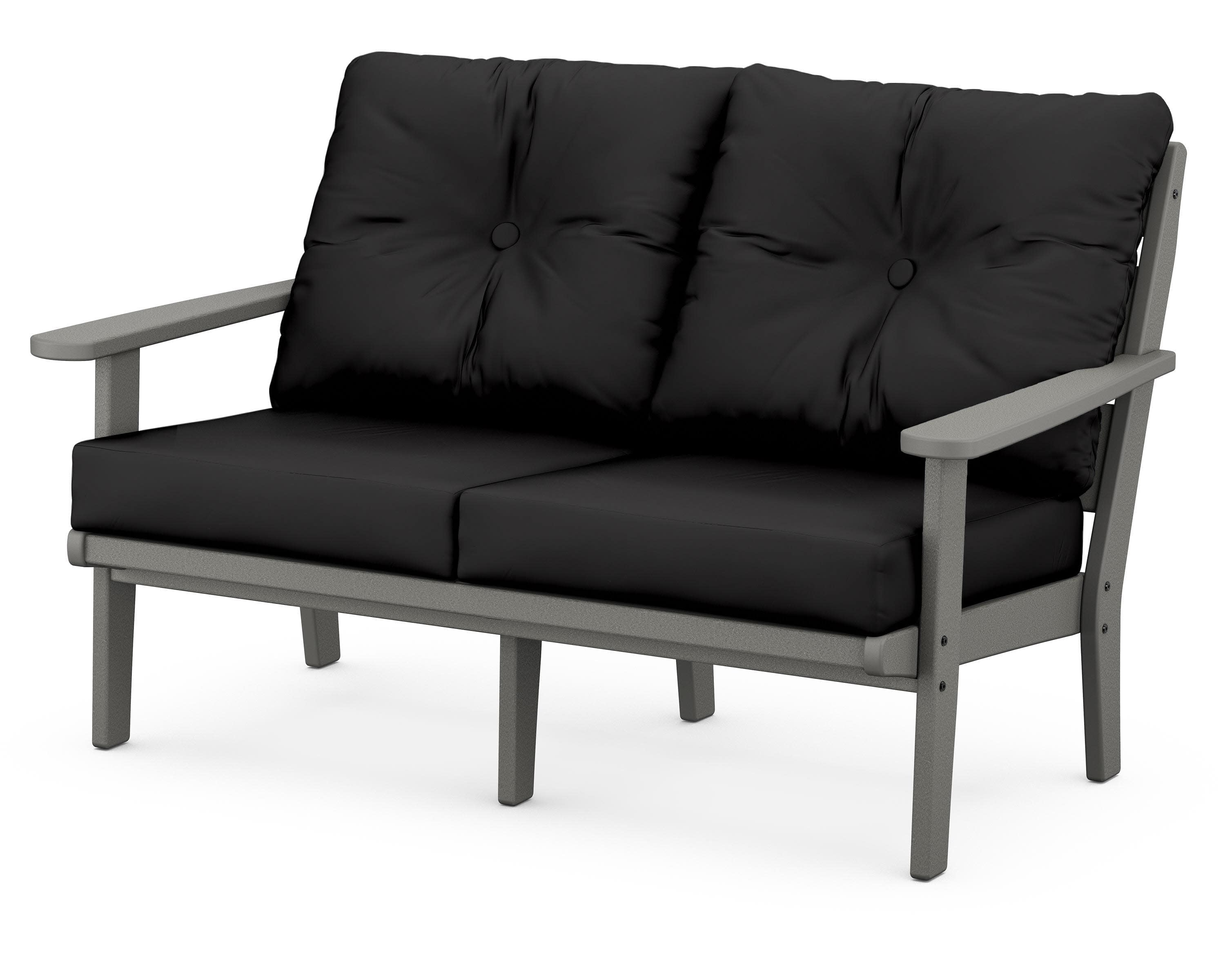 Lakeside Deep Seating Loveseat in Slate Grey / Canvas Black