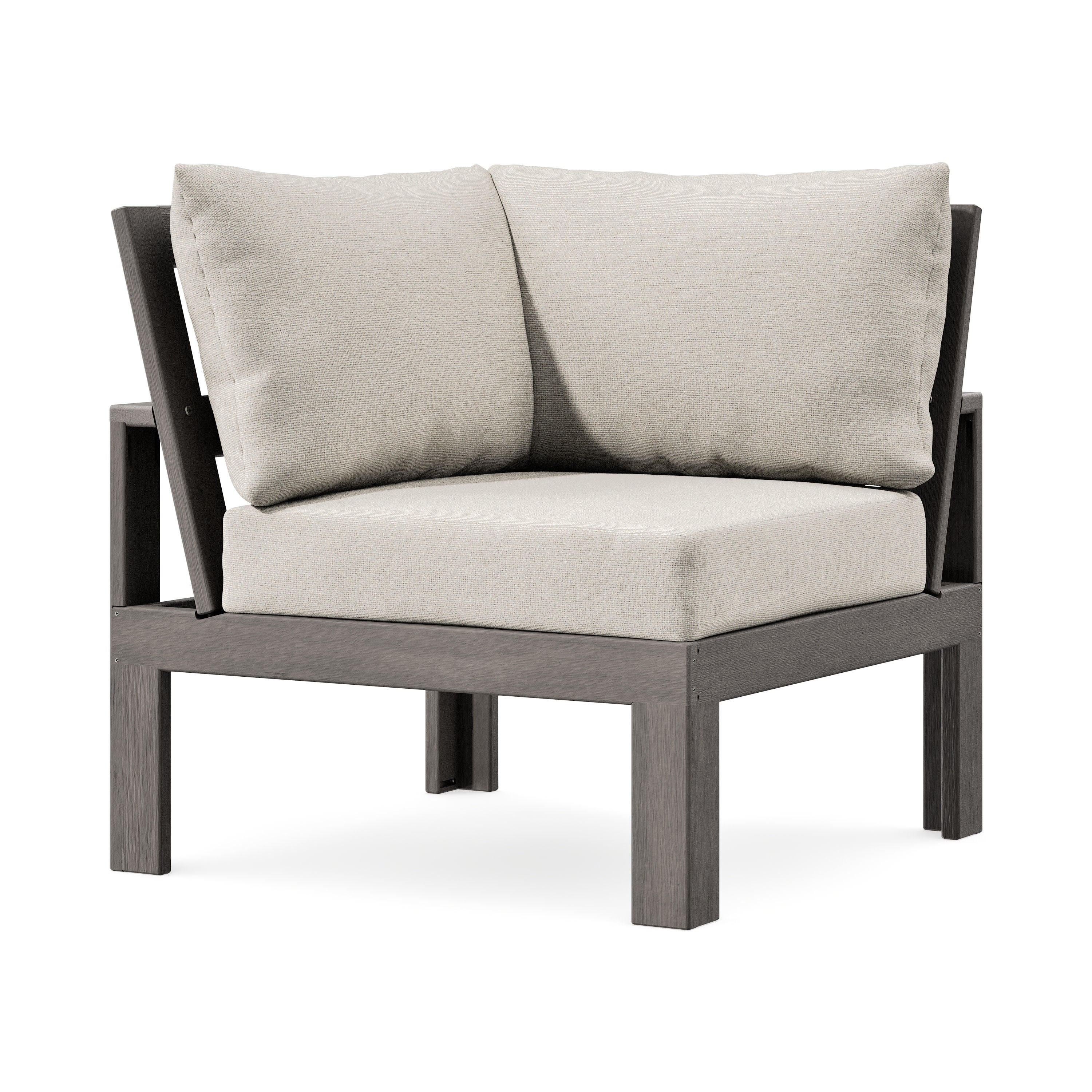 Modular Corner Chair in Driftwood / Dune Burlap