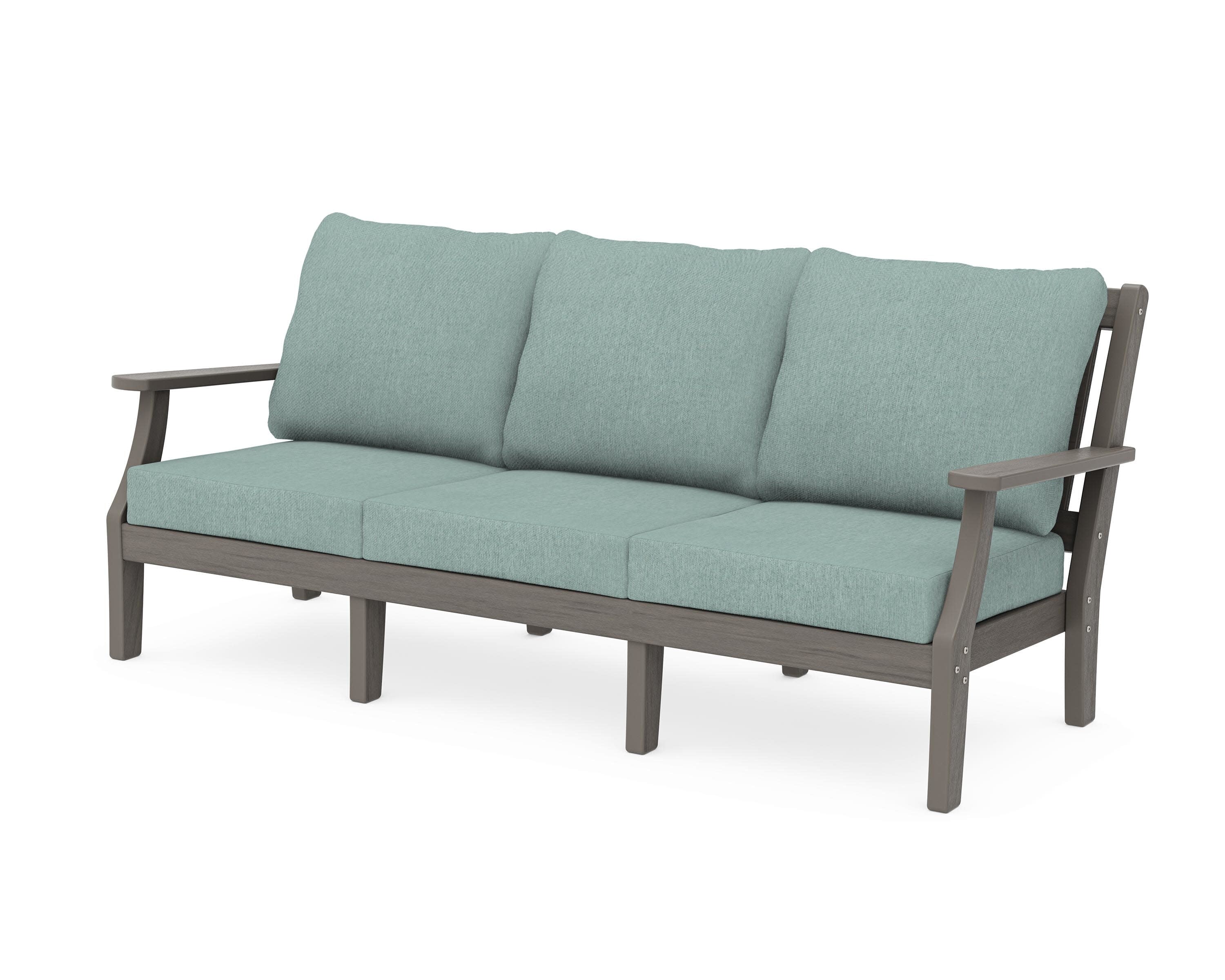 Chinoiserie Deep Seating Sofa in Driftwood / Glacier Spa
