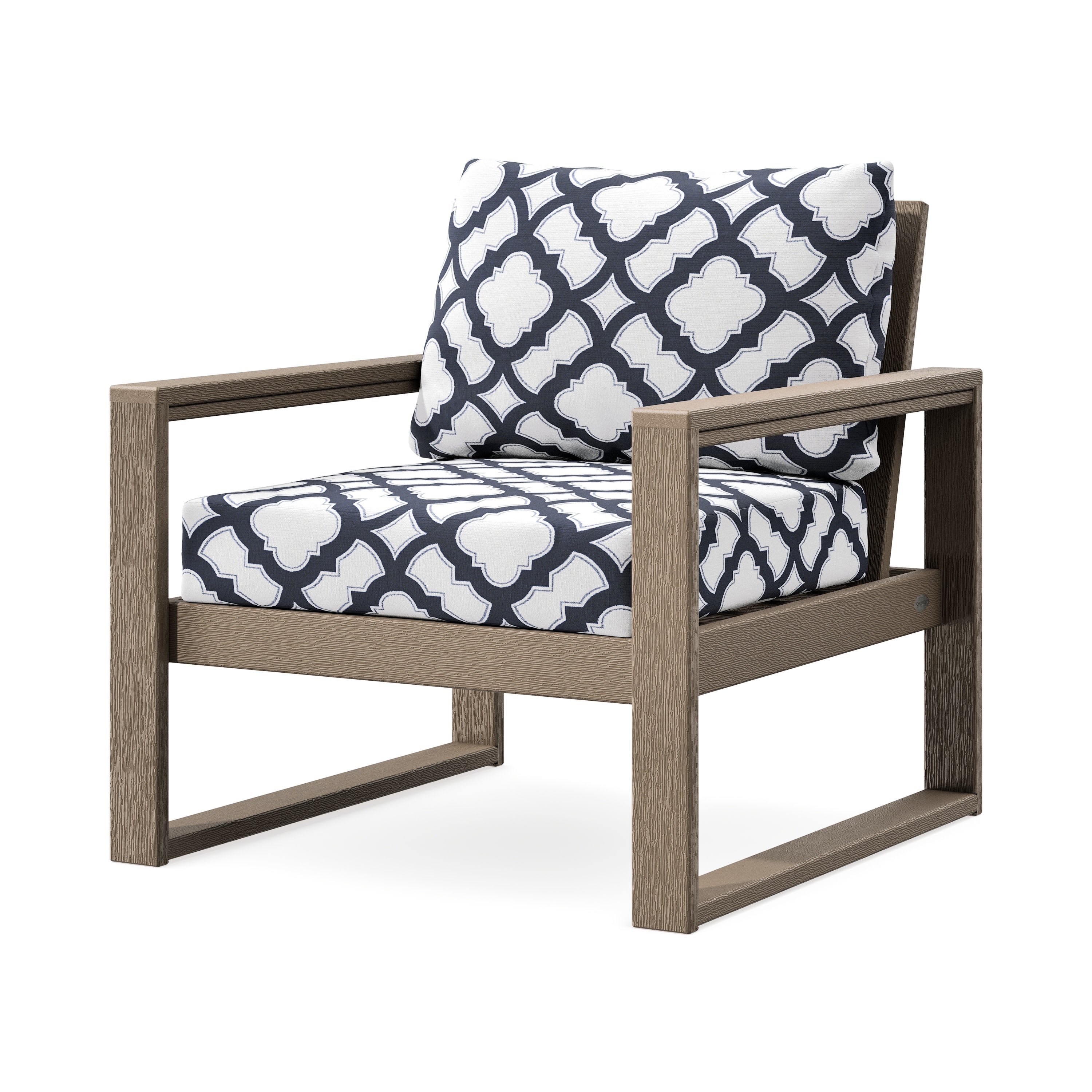 EDGE Club Chair in Vintage Sahara / Trellis Navy
