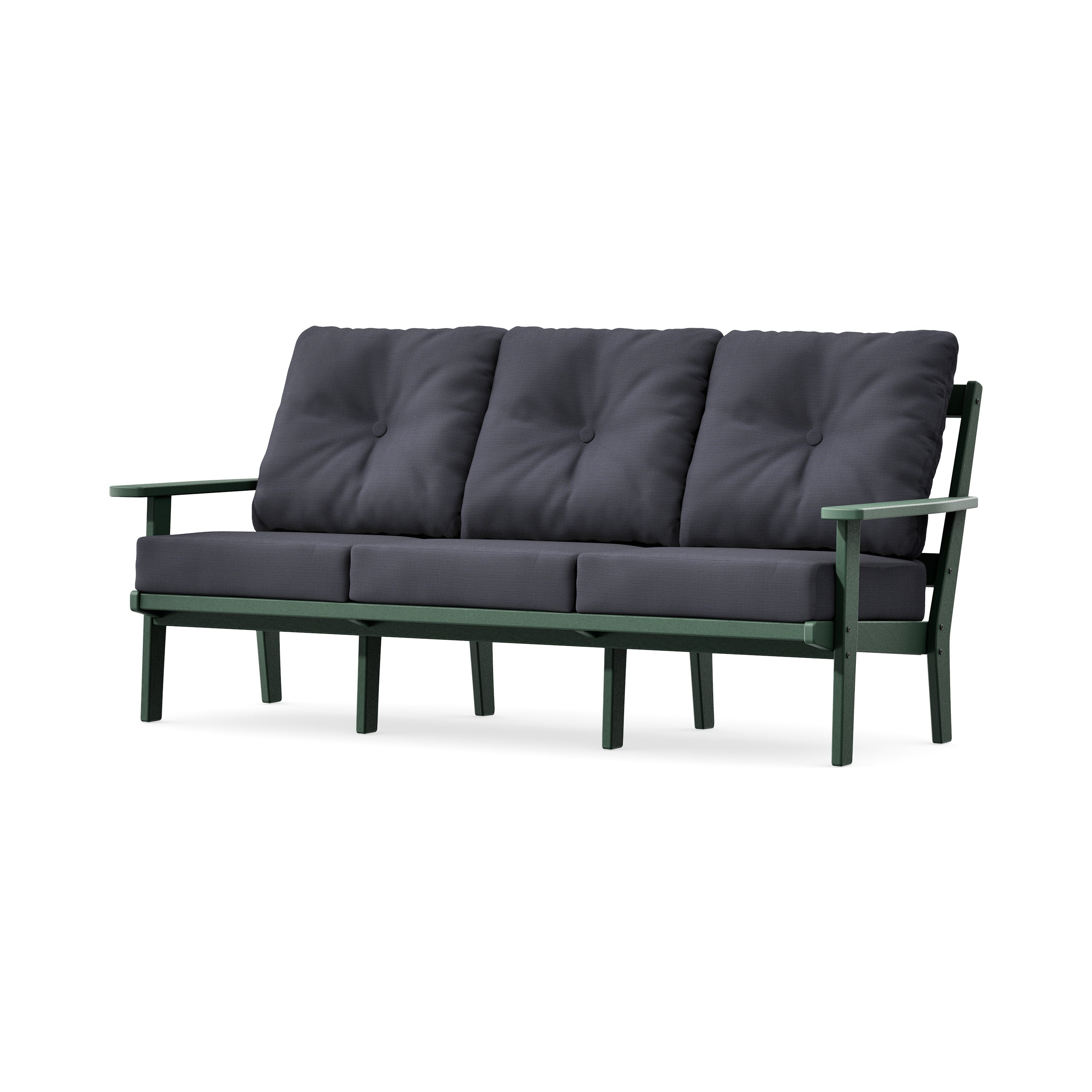 Oxford Deep Seating Sofa in Green / Midnight Linen