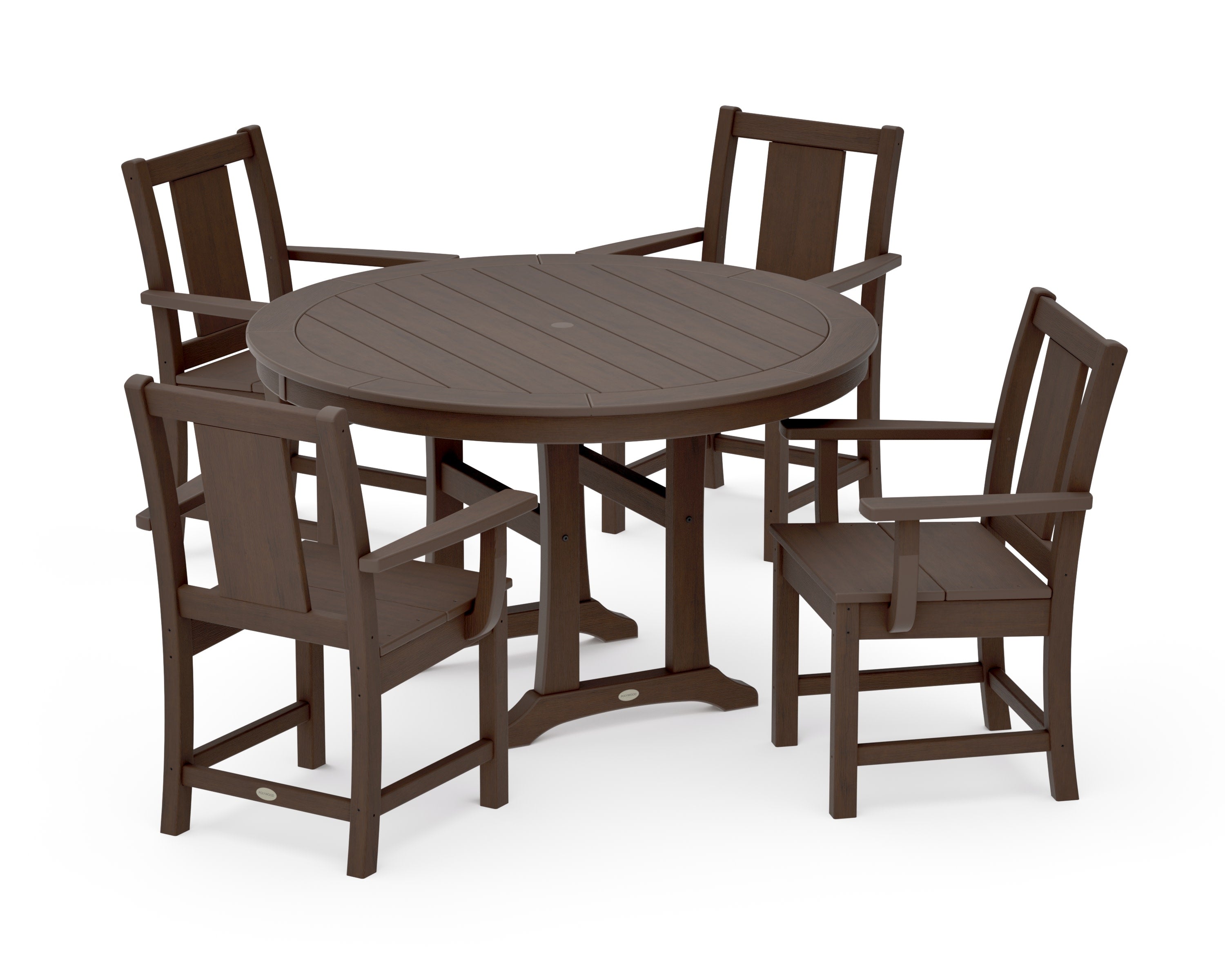 Prairie 5-Piece Round Dining Set with Trestle Legs in Kona
