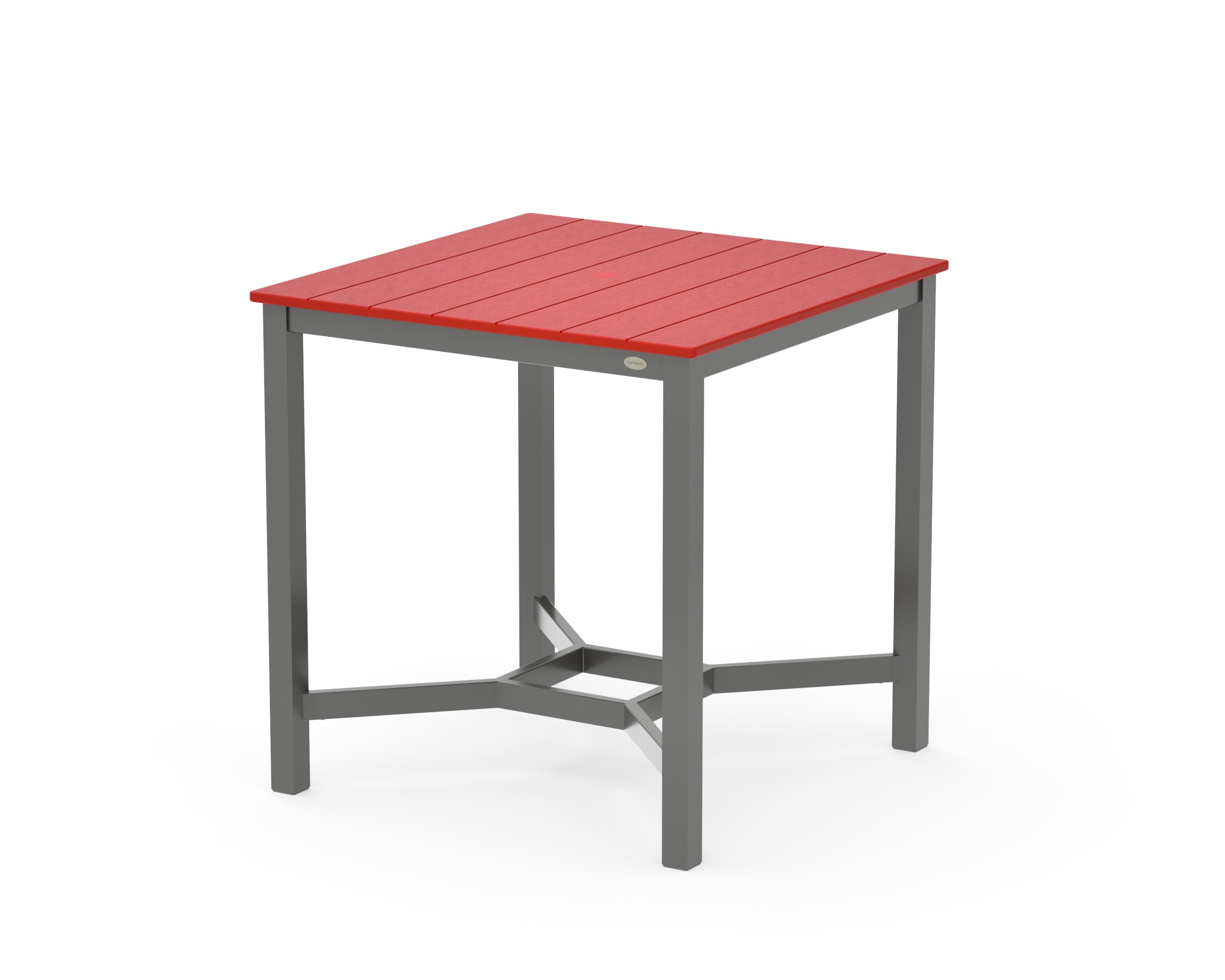 Main Street 36 x 36 Counter Table in Charcoal / Sunset Red
