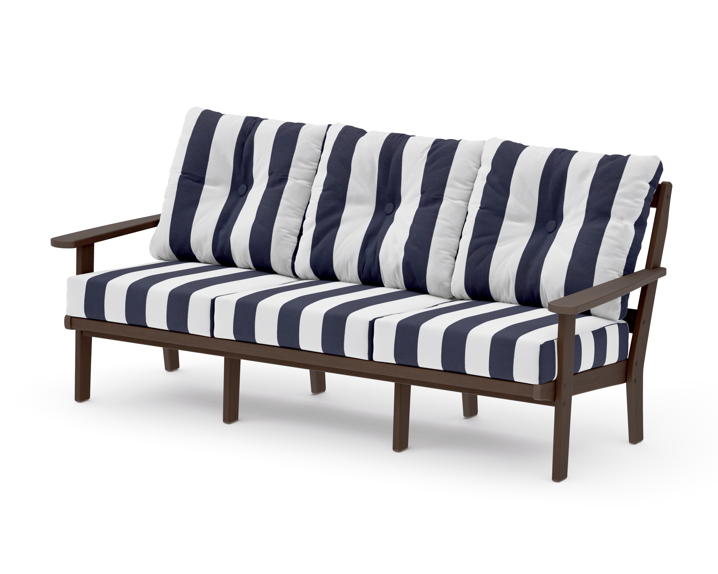 Mission Deep Seating Sofa in Kona / Cabana Stripe Navy