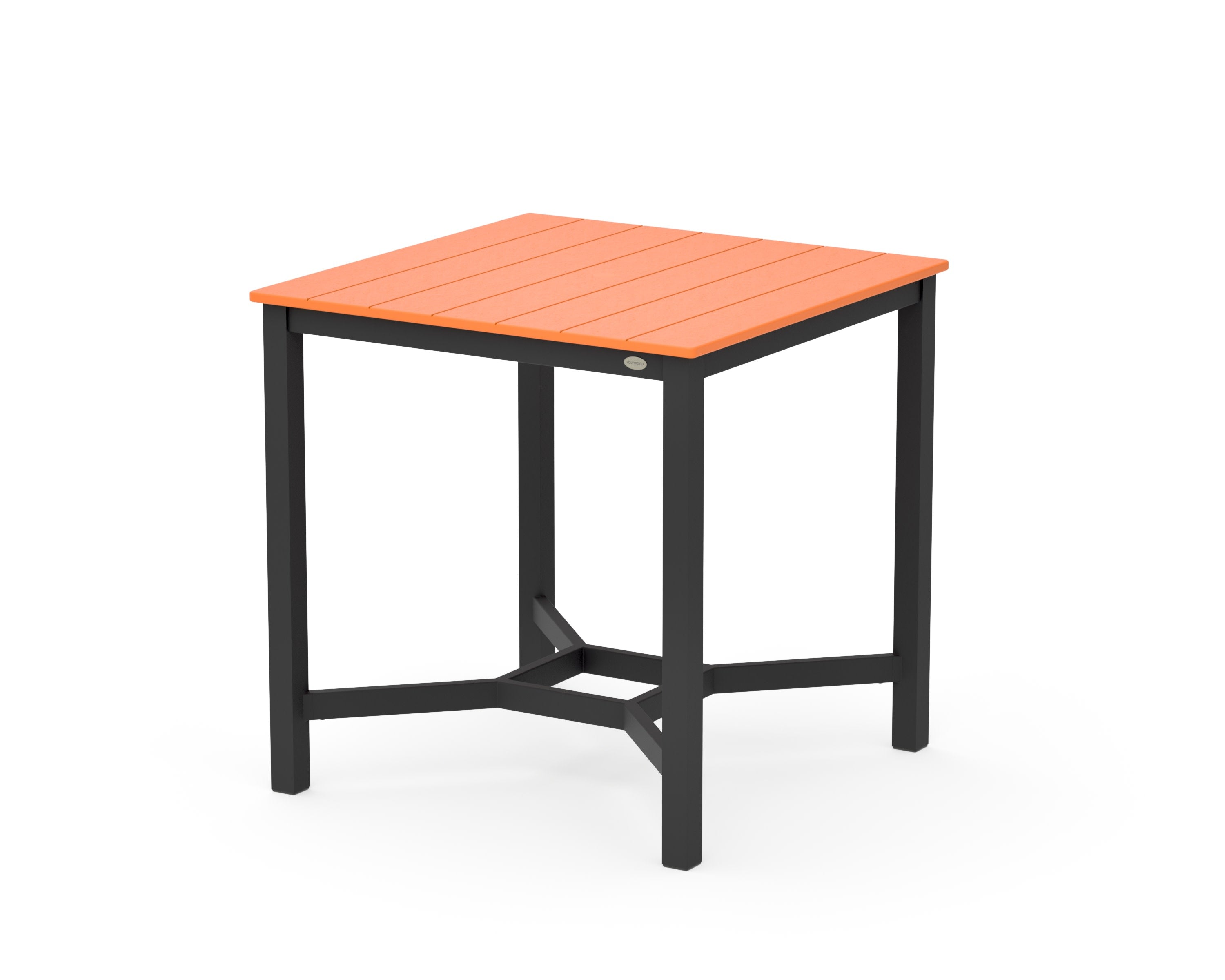 Main Street 36 x 36 Counter Table in Black / Tangerine