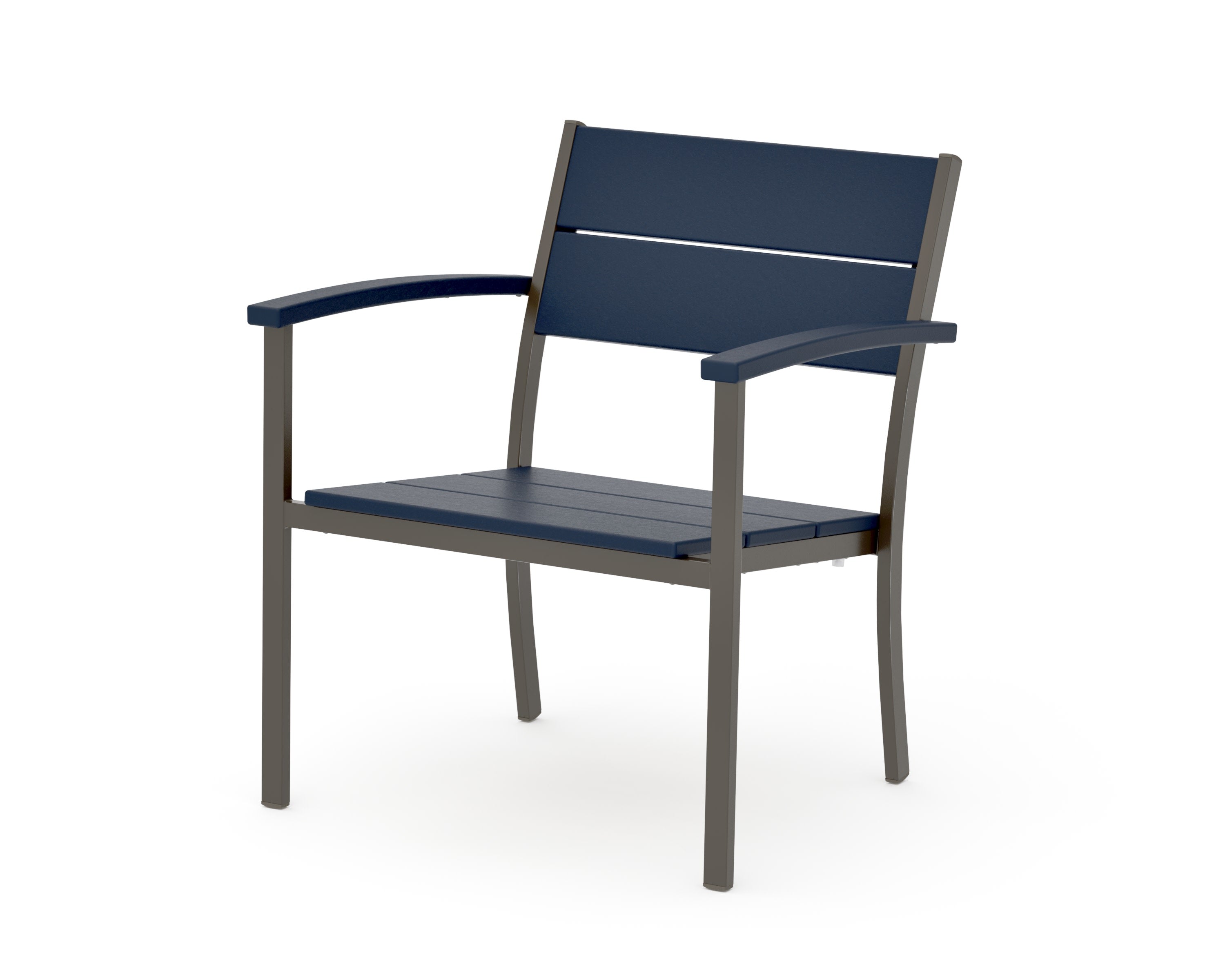 Main Street Stacking Lounge Arm Chair in Bronze / Navy