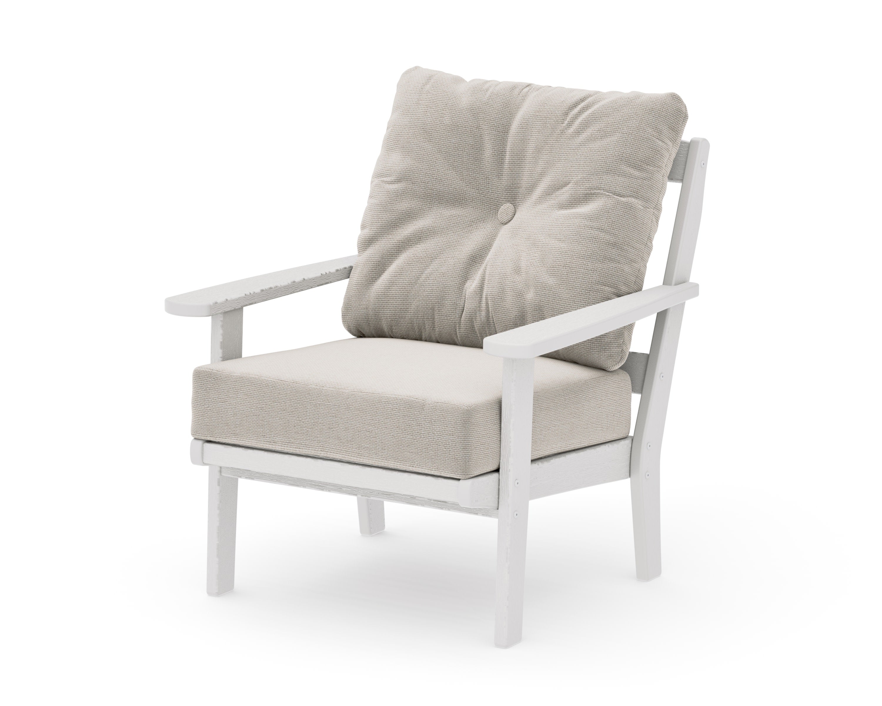Mission Deep Seating Chair in Vintage White / Dune Burlap