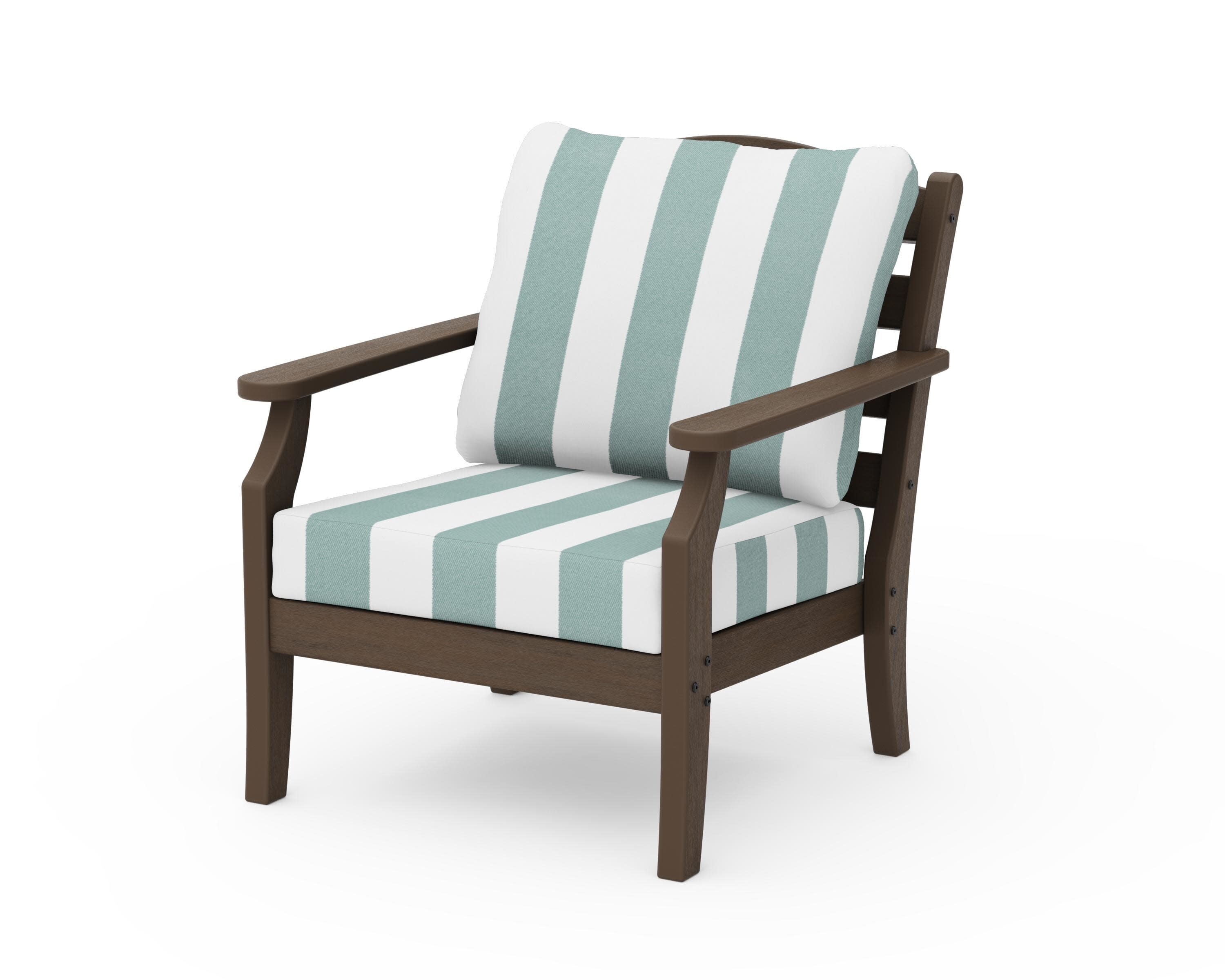 Savannah Deep Seating Chair in Kona / Cabana Stripe Glacier Spa