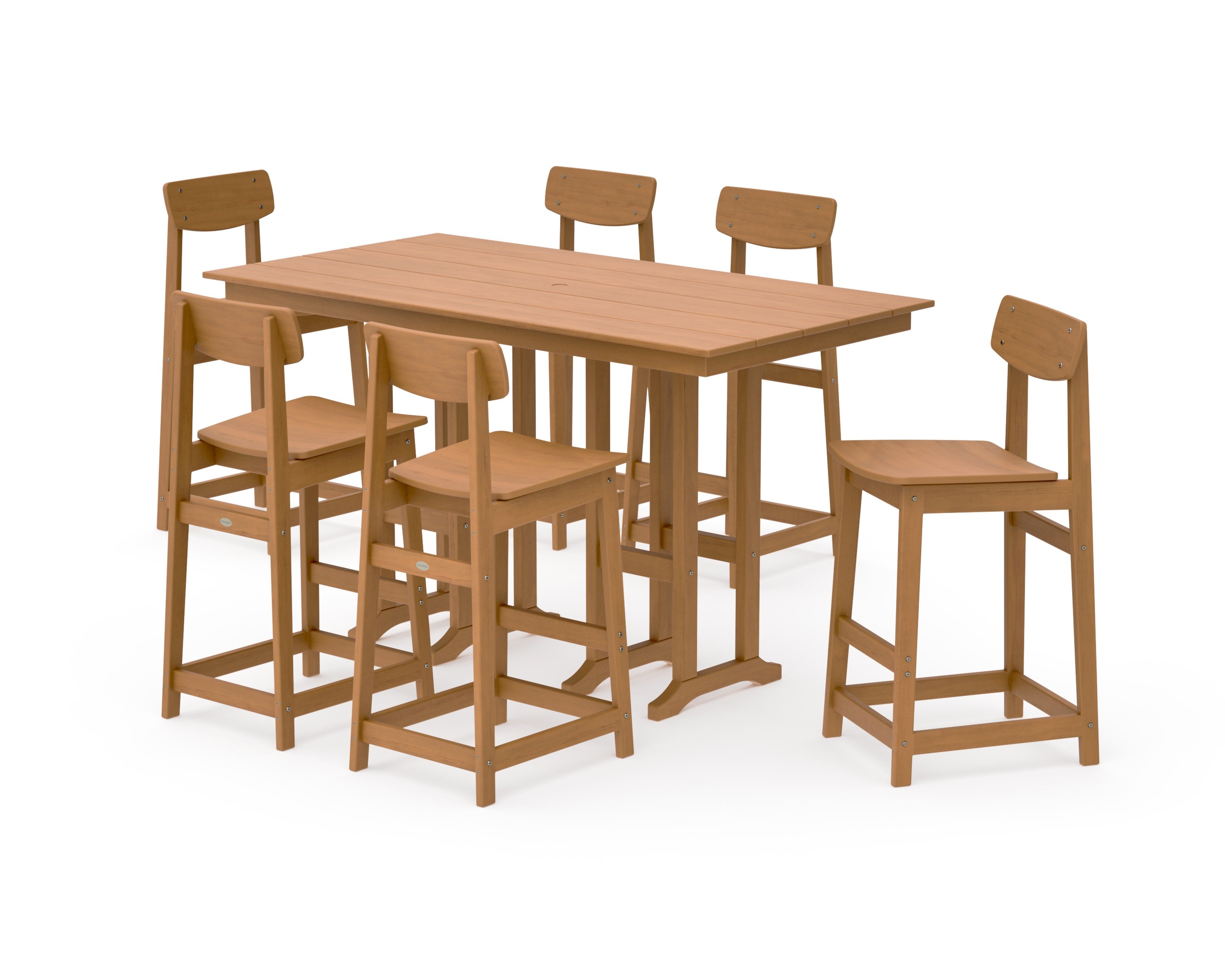 Modern Studio Urban Bar Chair 7-Piece Set in Natural