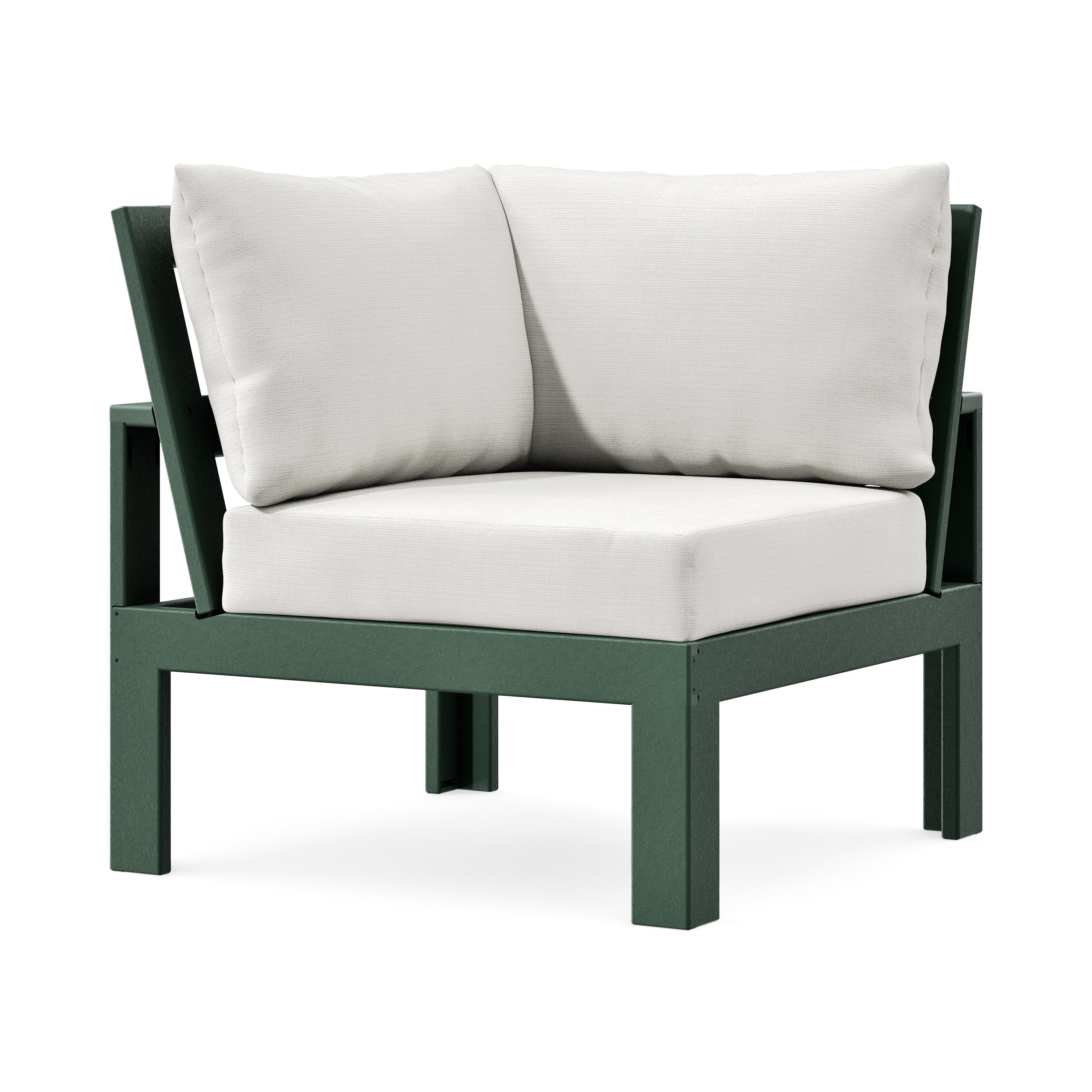 Modular Corner Chair in Green / Natural Linen