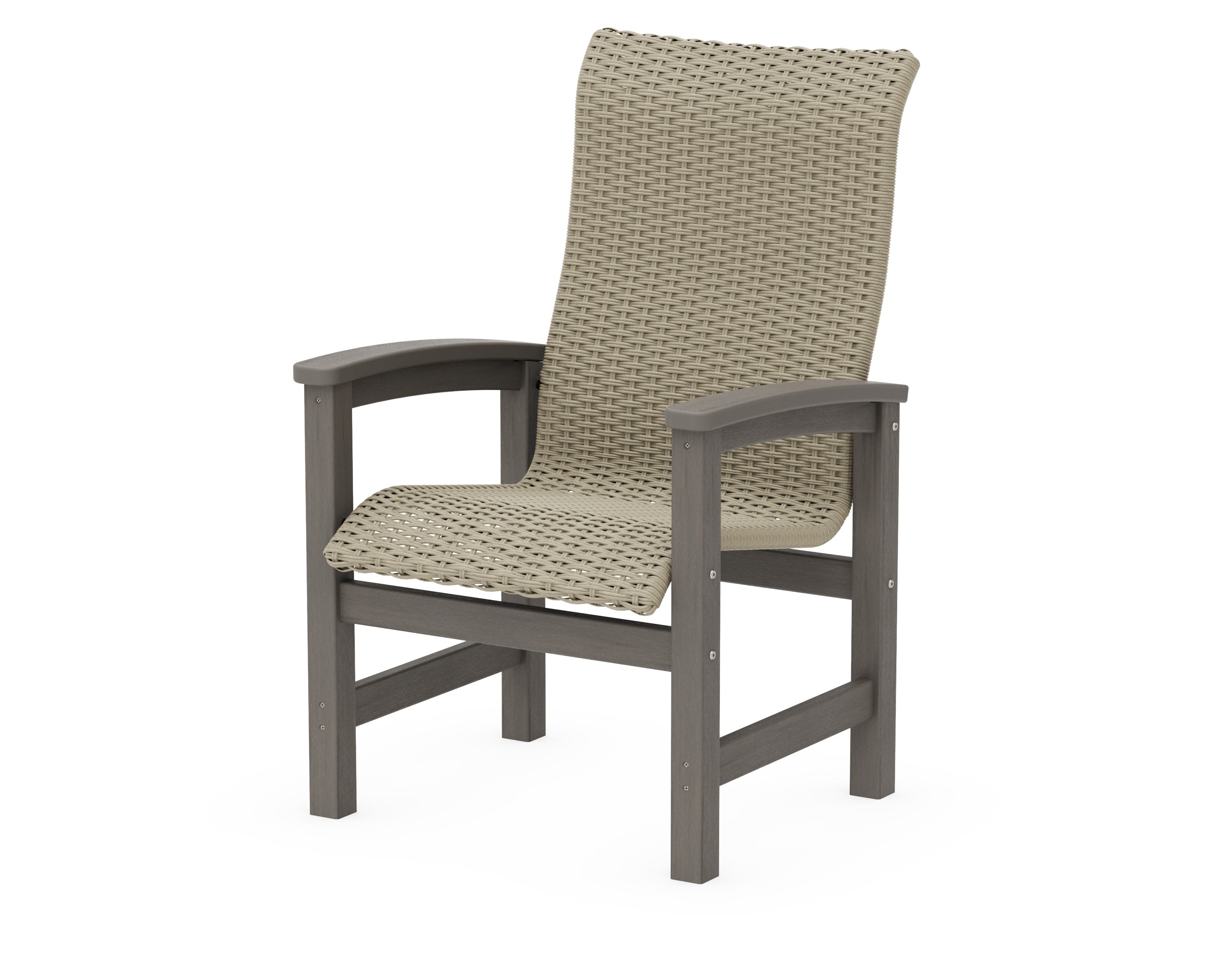 Coastal Woven High-Back Dining Chair in Driftwood / Dune Grass