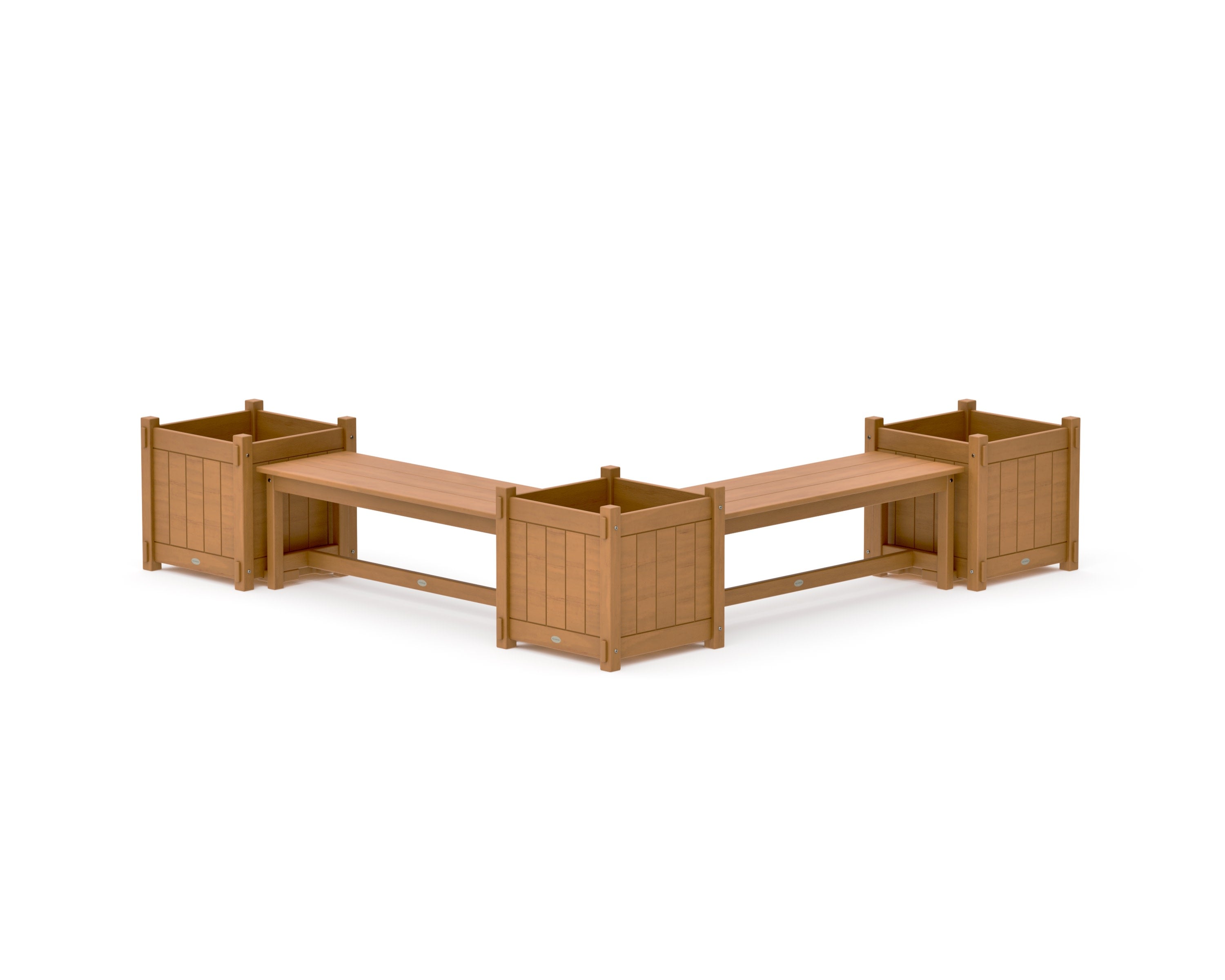 48" Vineyard L- Shaped Planter Bench Corner Set - Large in Natural