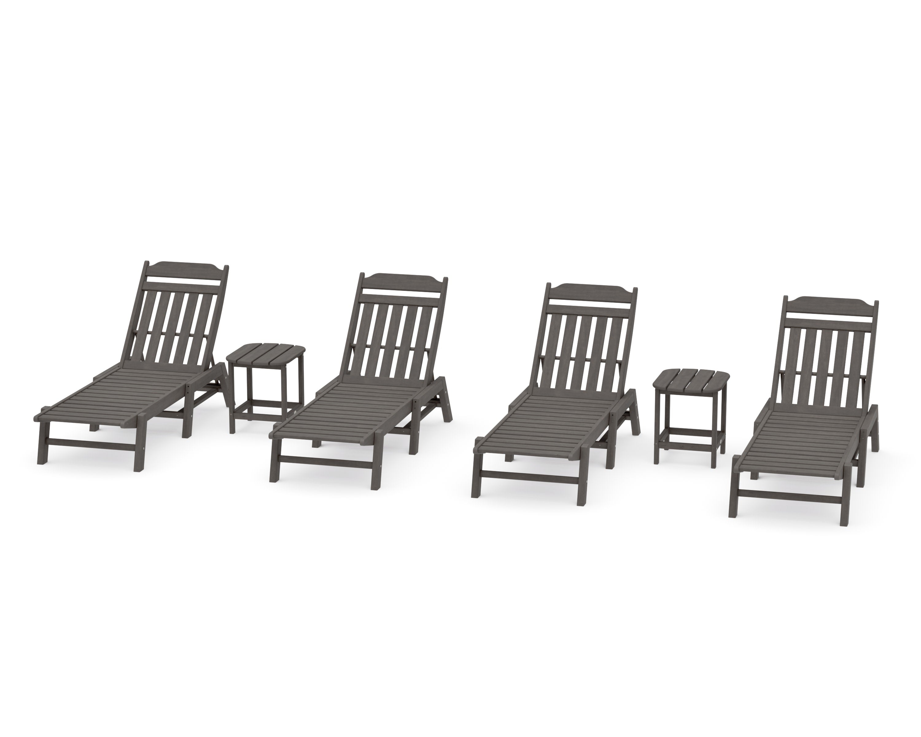 Cottage 6-Piece Chaise Set in Driftwood