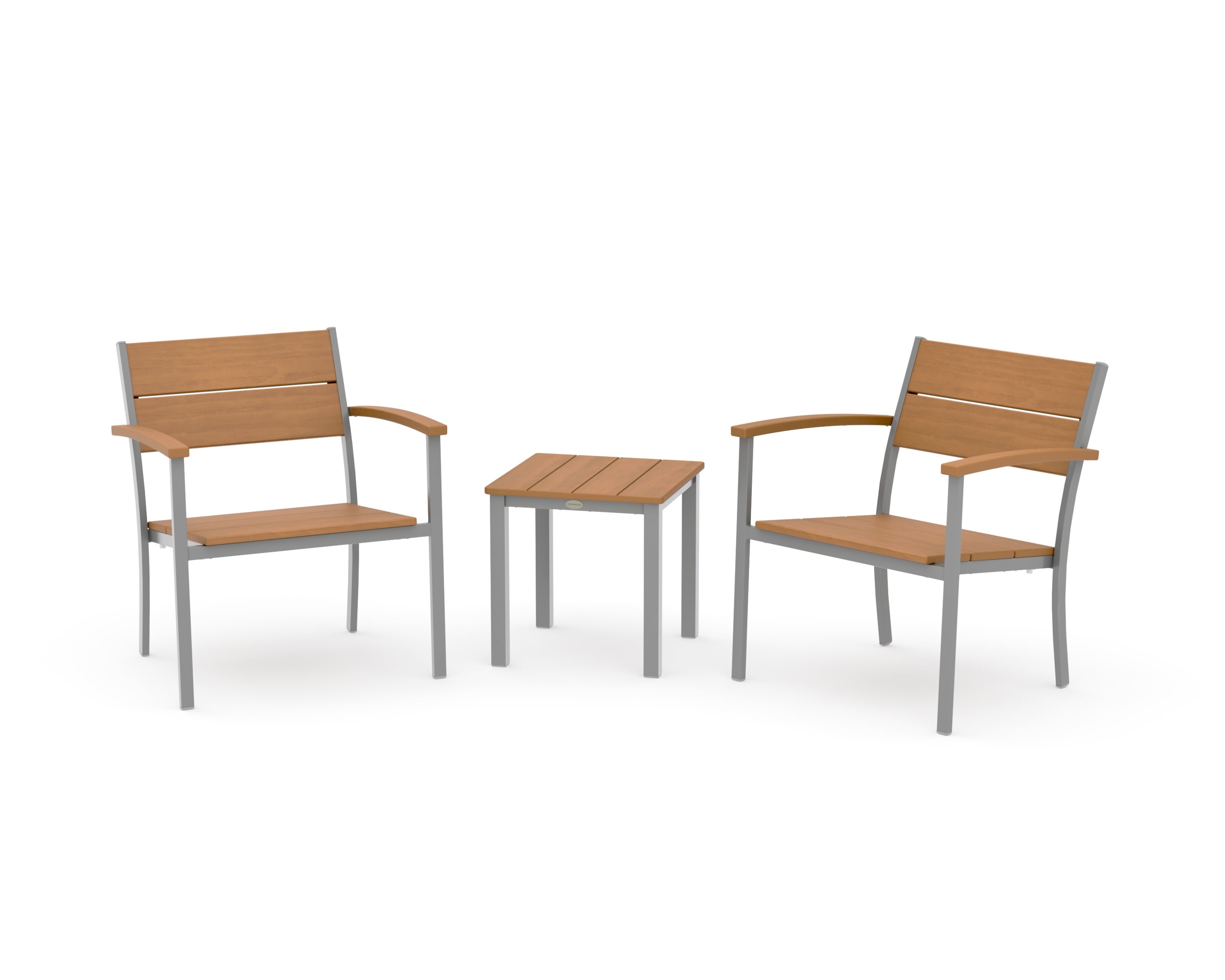 Main Street 3-Piece Lounge Chair Set in Silver / Natural