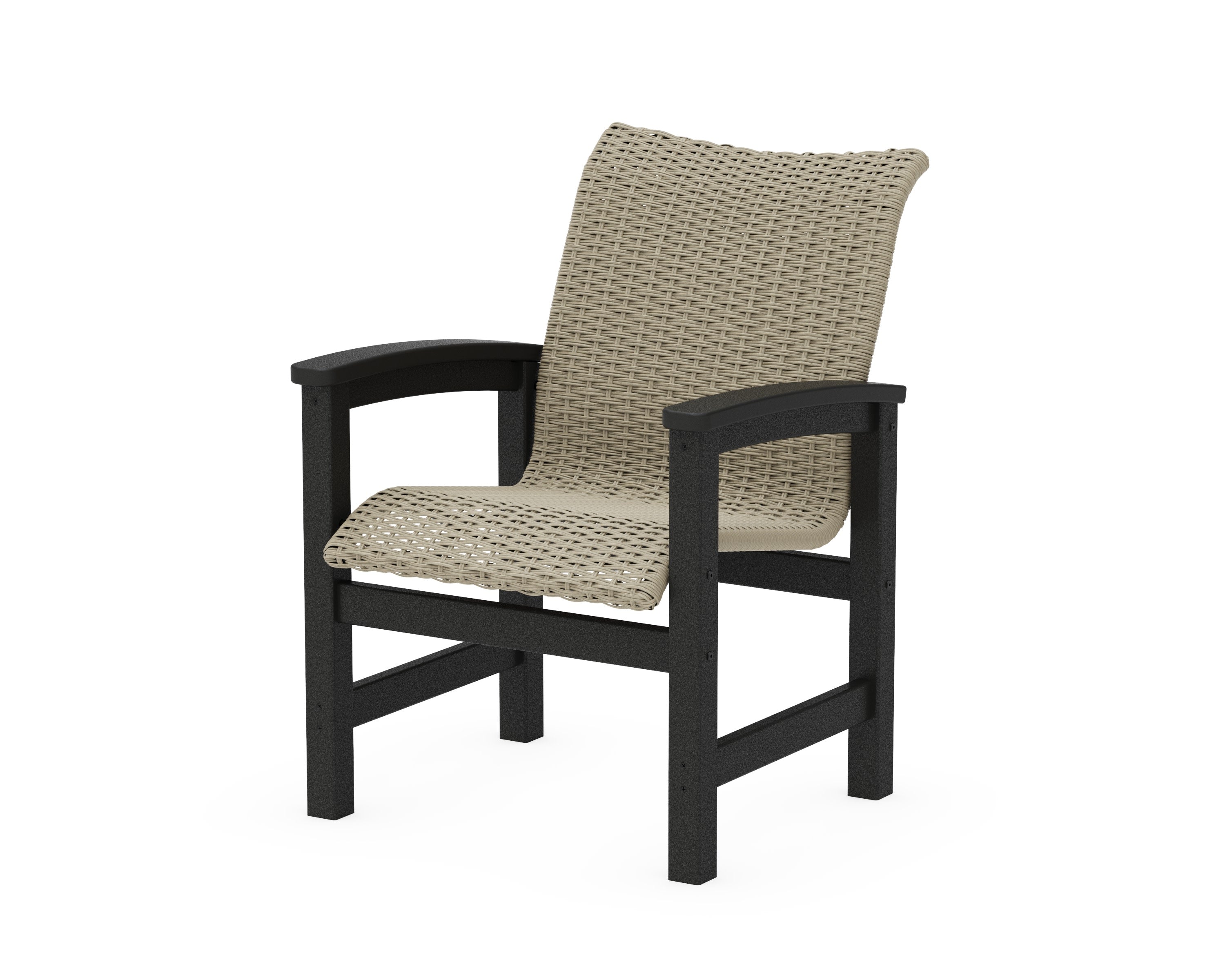 Coastal Woven Dining Chair in Black / Dune Grass