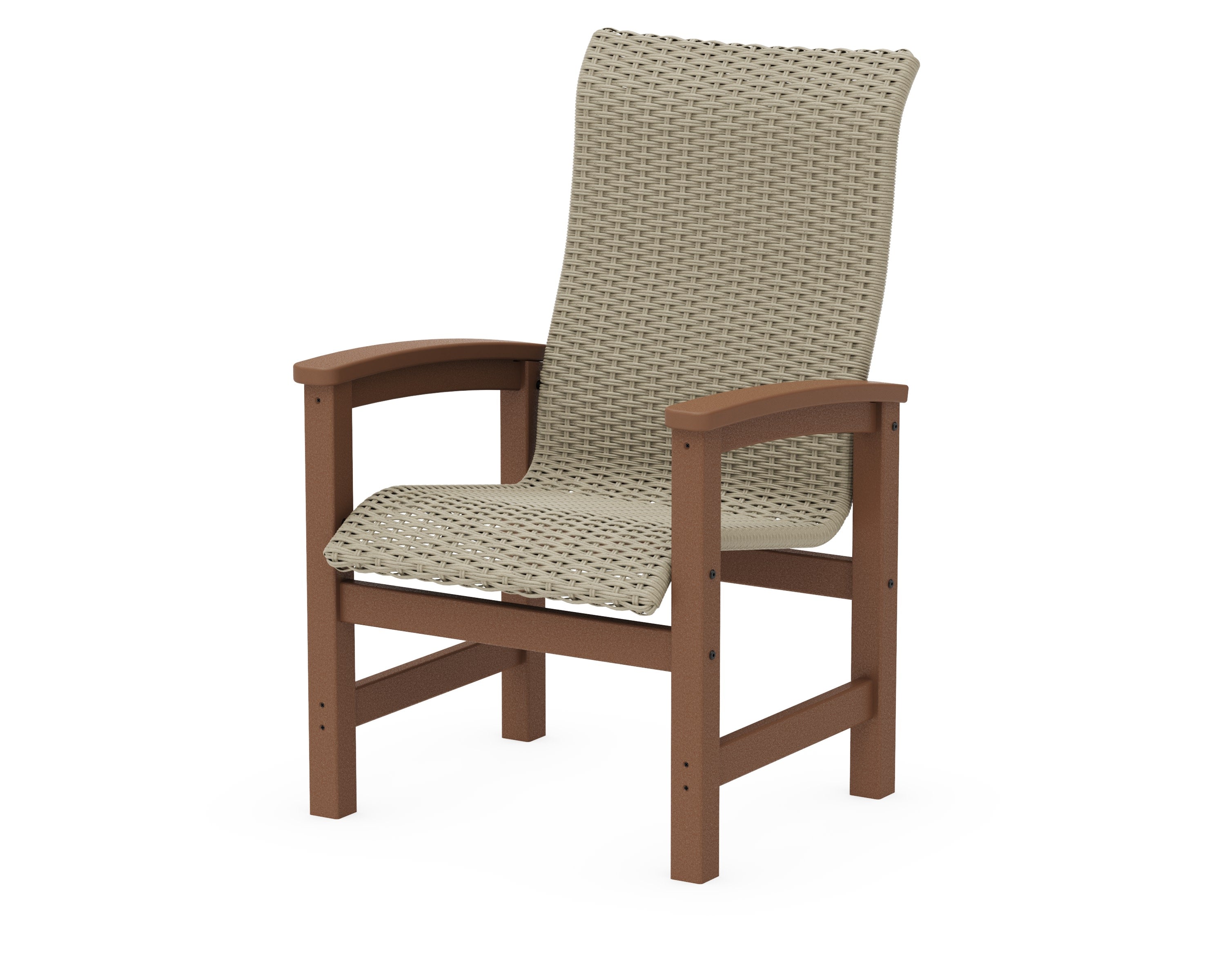 Coastal Woven High-Back Dining Chair in Teak / Dune Grass