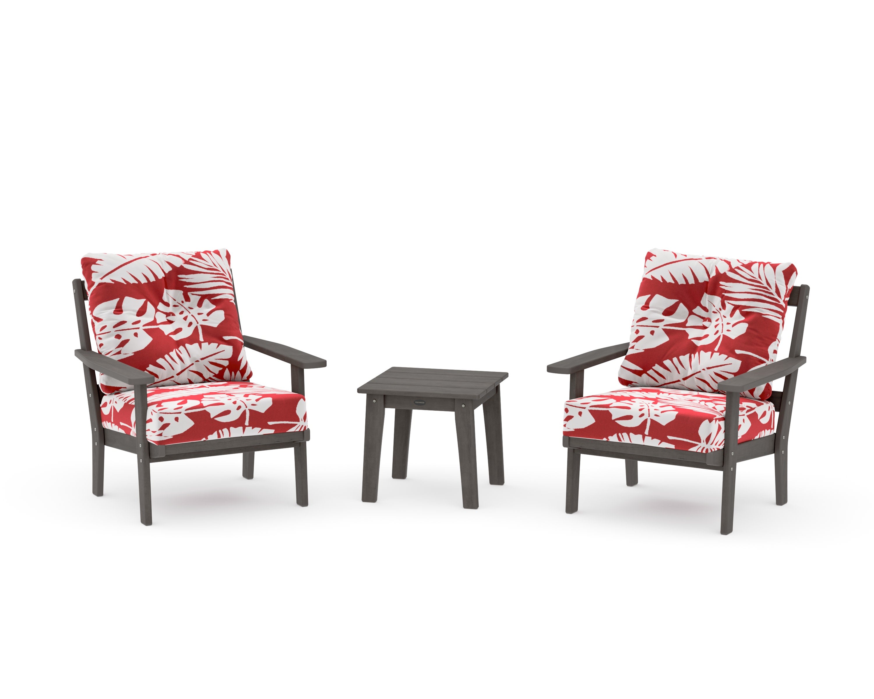Oxford 3-Piece Deep Seating Set in Driftwood / Leaf Crimson