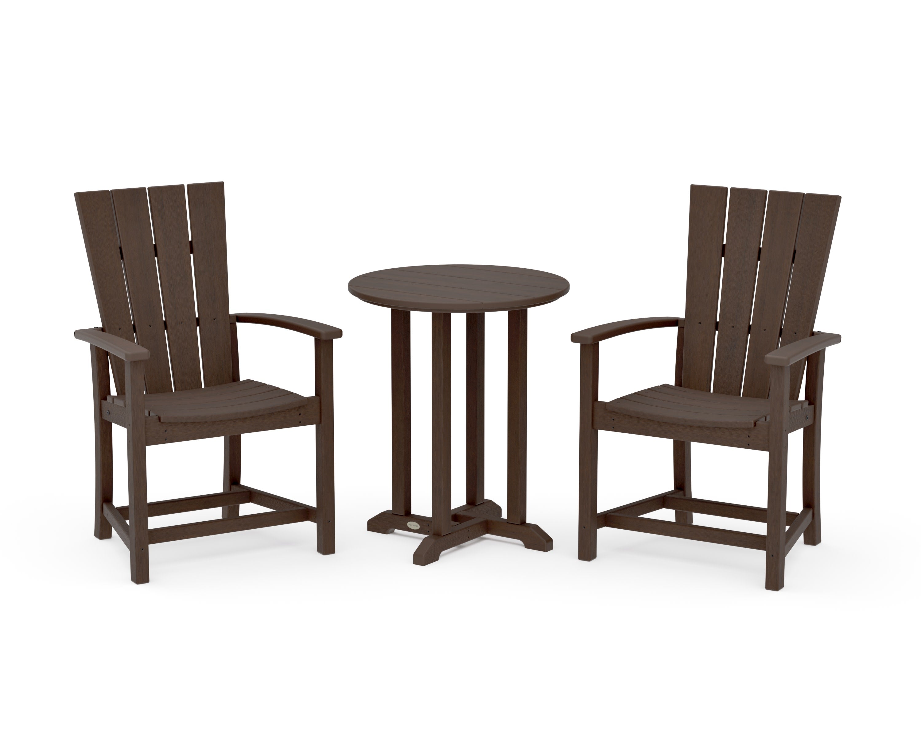 Quattro 3-Piece Round Farmhouse Bistro Dining Set in Kona