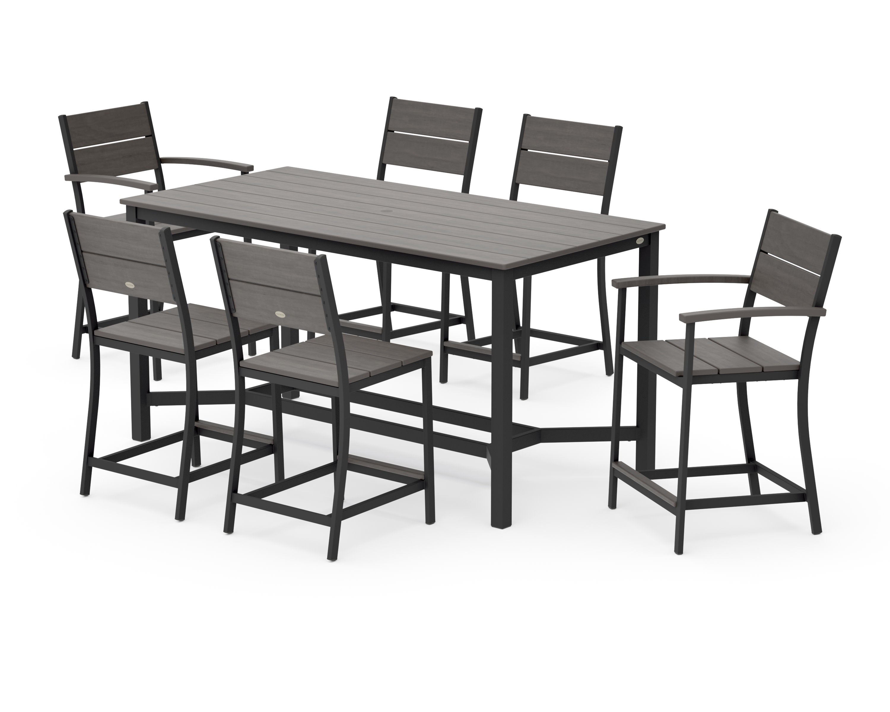 Main Street 7-Piece Counter Set in Black / Driftwood