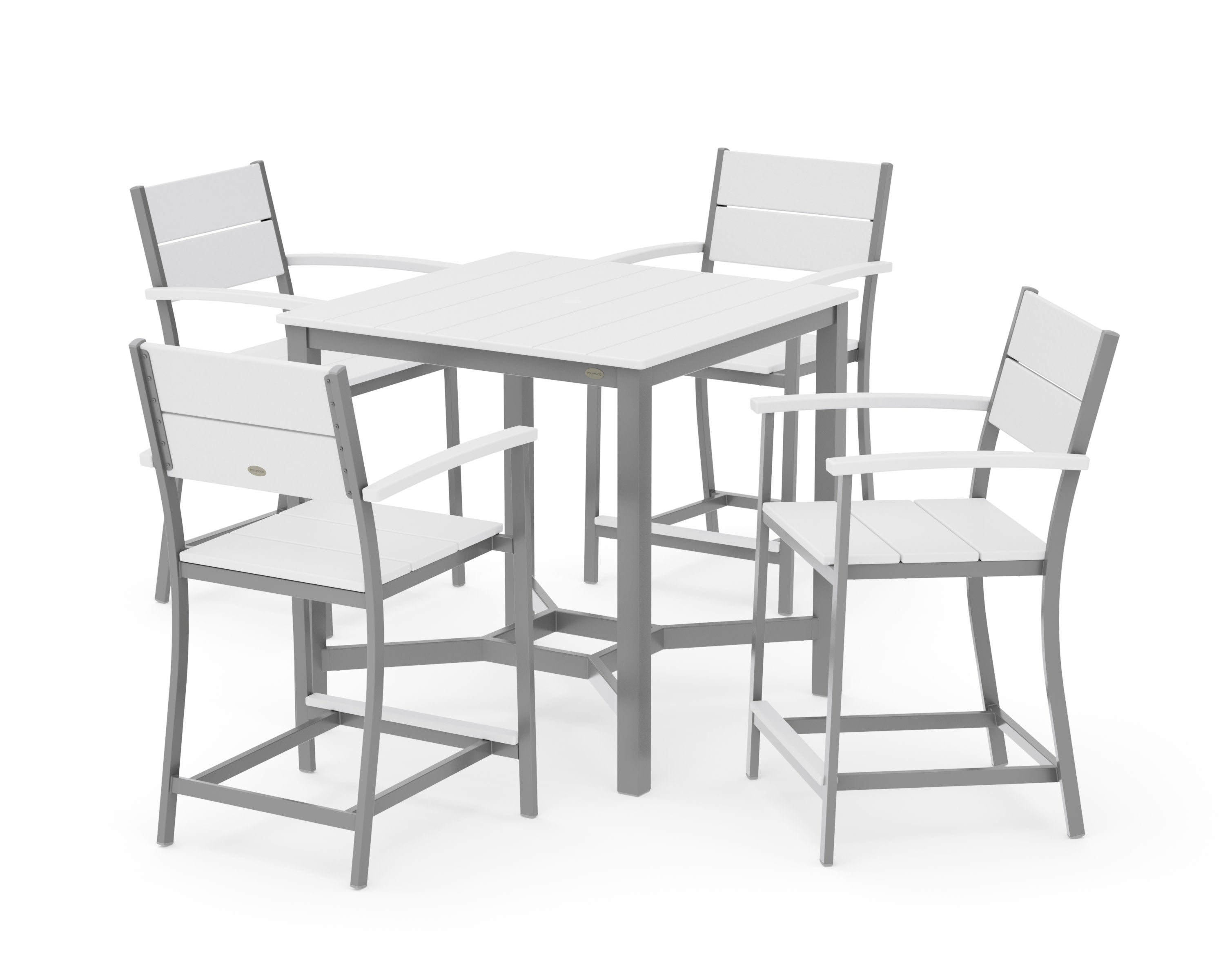 Main Street 5-Piece Counter Set in Silver / White