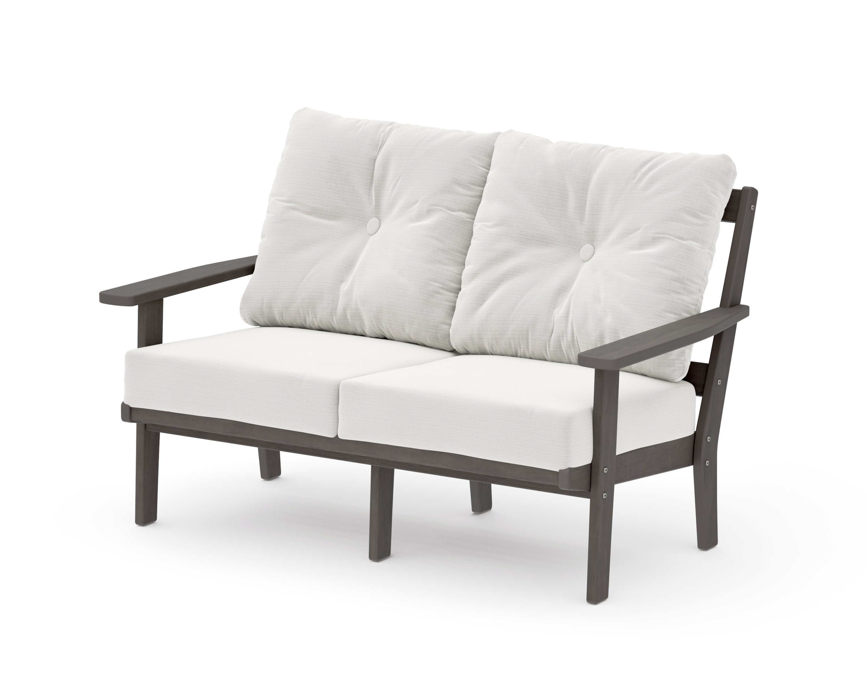 Oxford Deep SeatingLoveseat in Driftwood / Natural Linen
