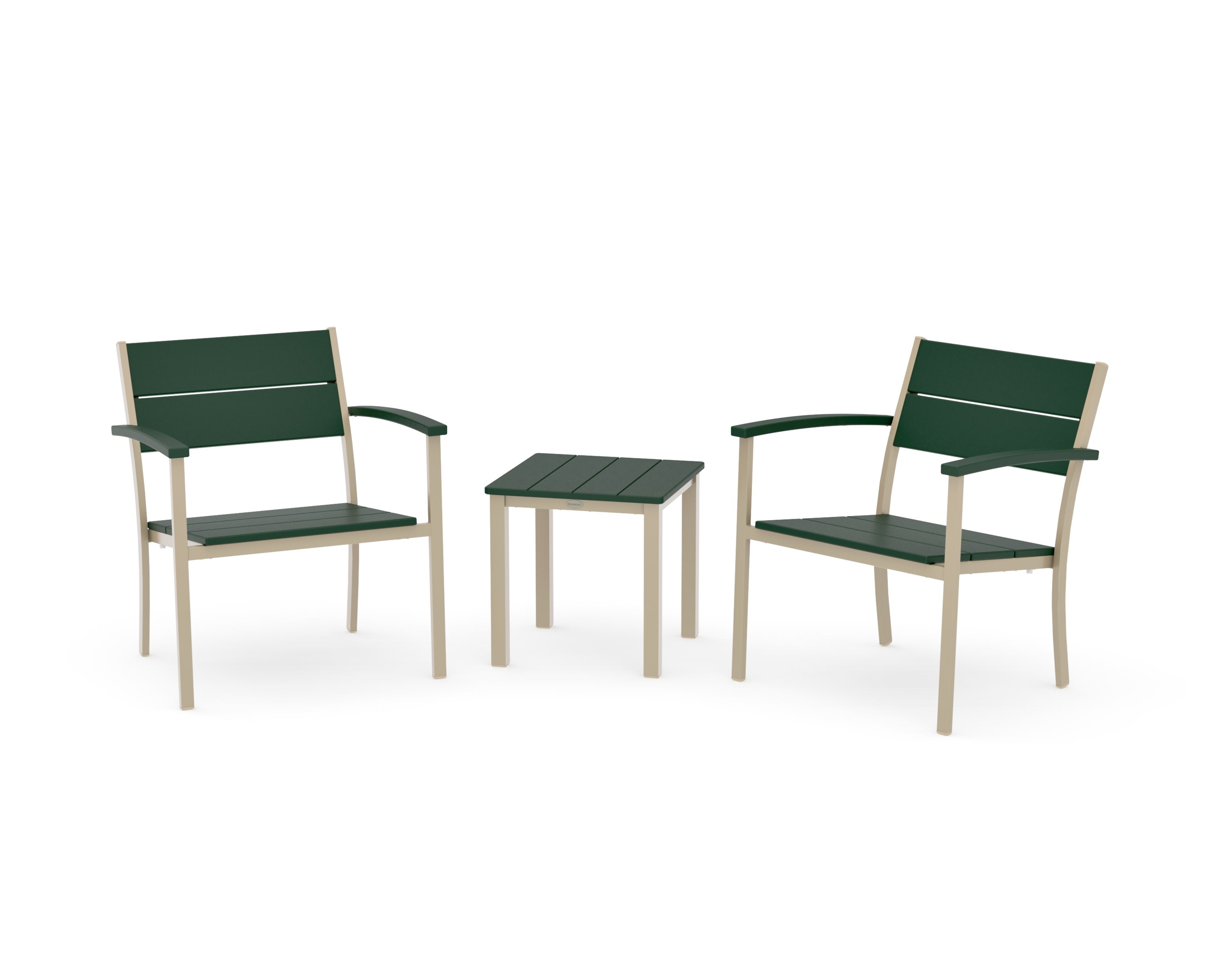 Main Street 3-Piece Lounge Chair Set in Sand / Green
