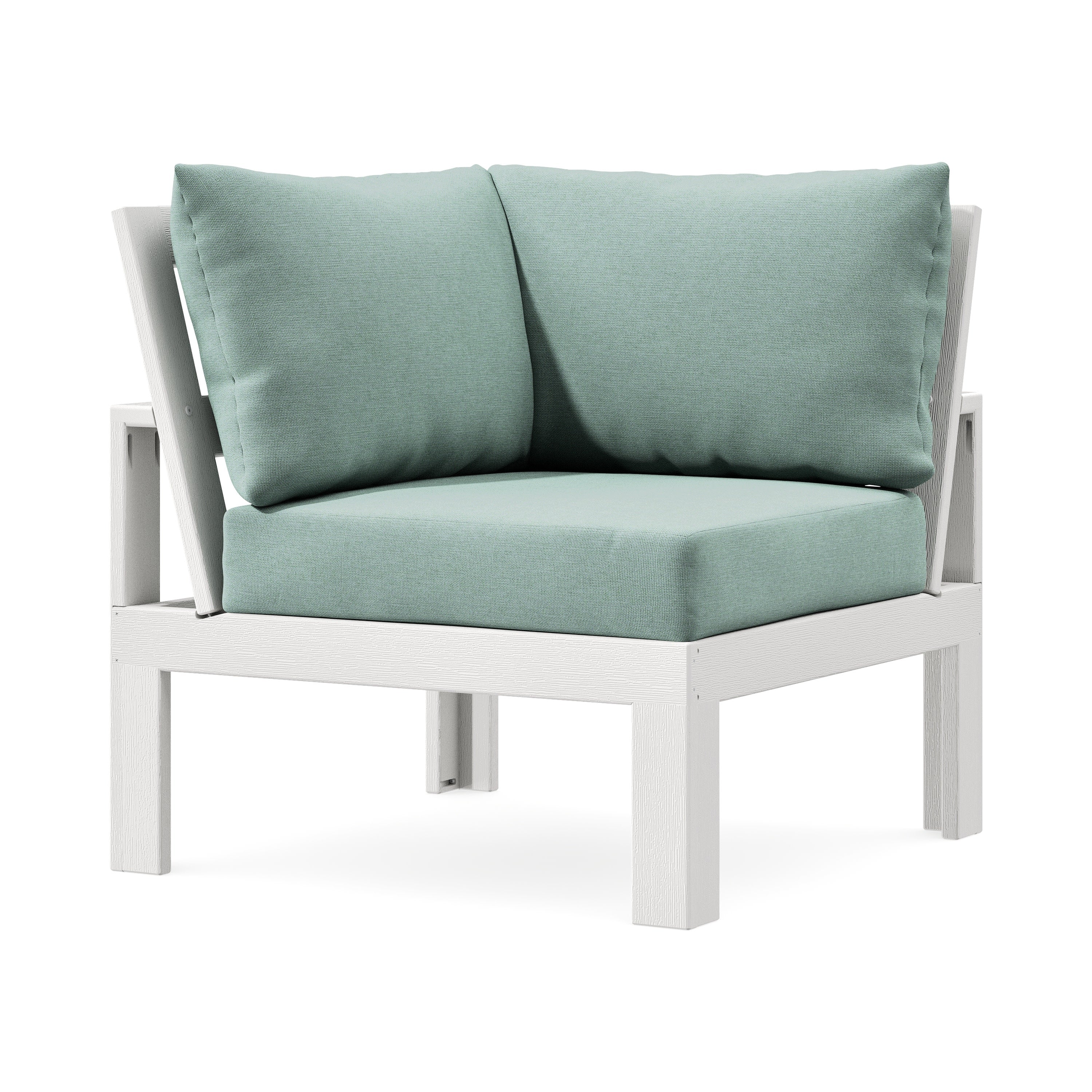 Modular Corner Chair in Vintage White / Glacier Spa