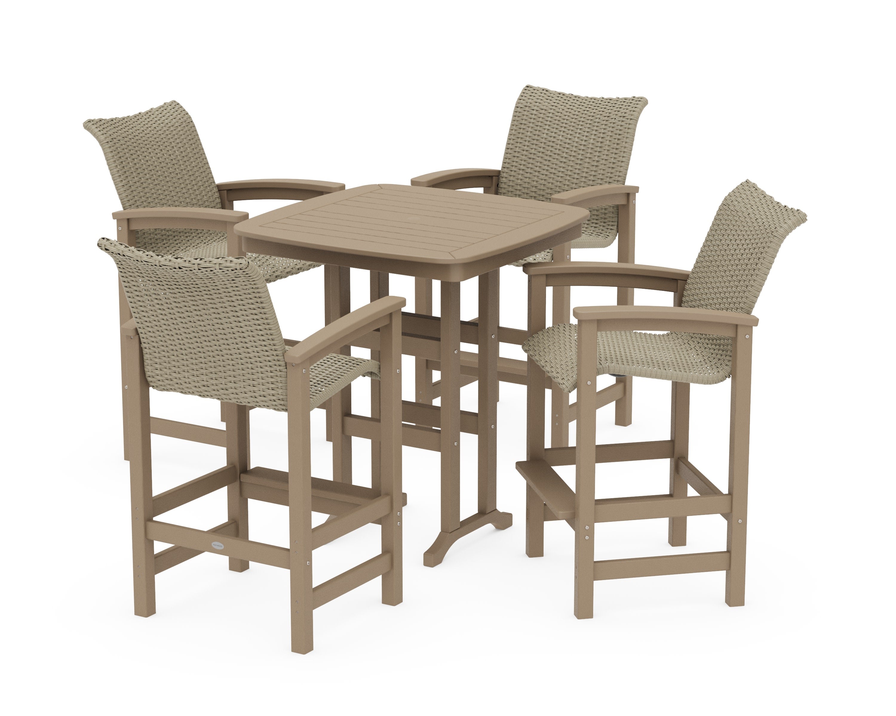 Coastal Woven 5-Piece Bar Set in Vintage Sahara / Dune Grass