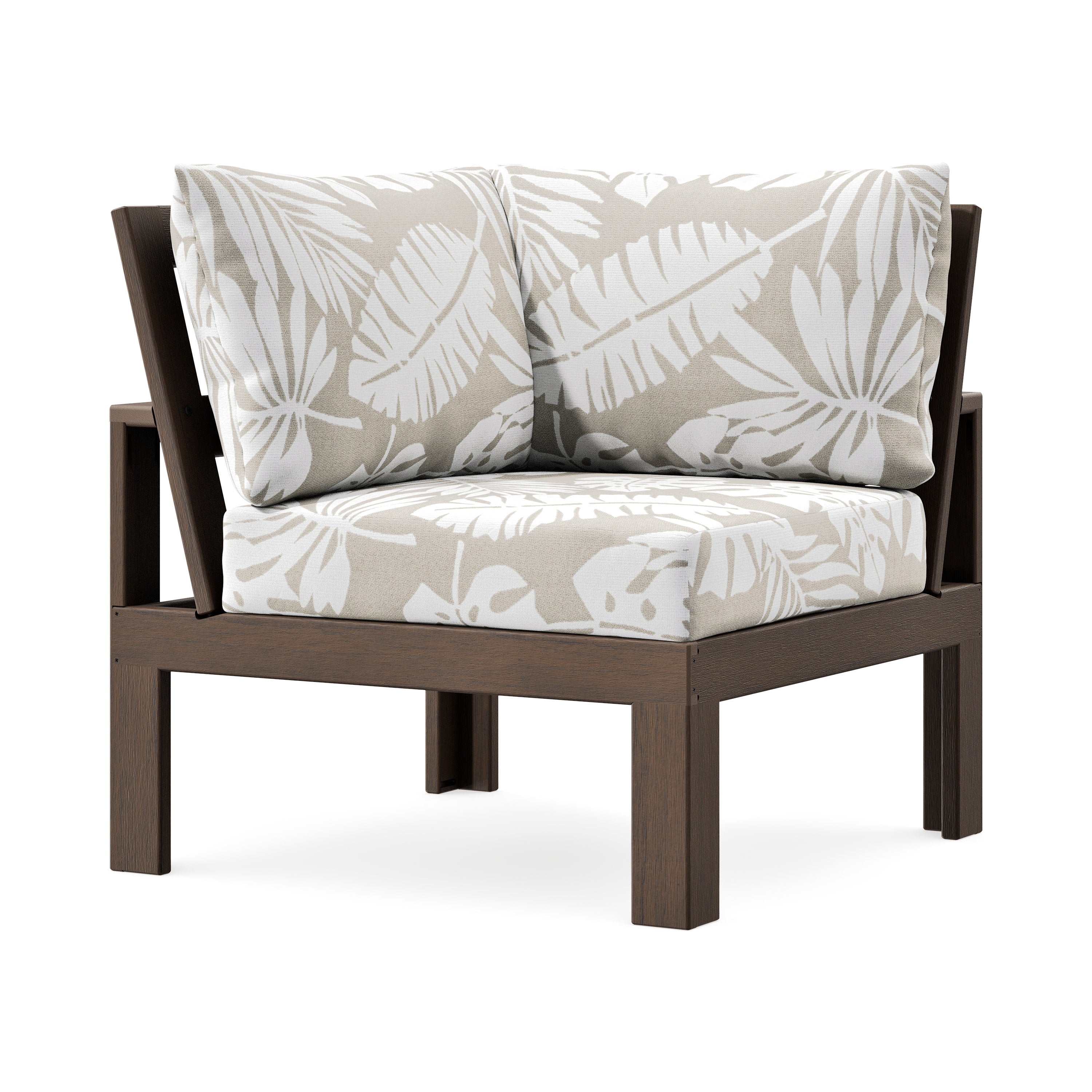Modular Corner Chair in Kona / Leaf Dune Burlap
