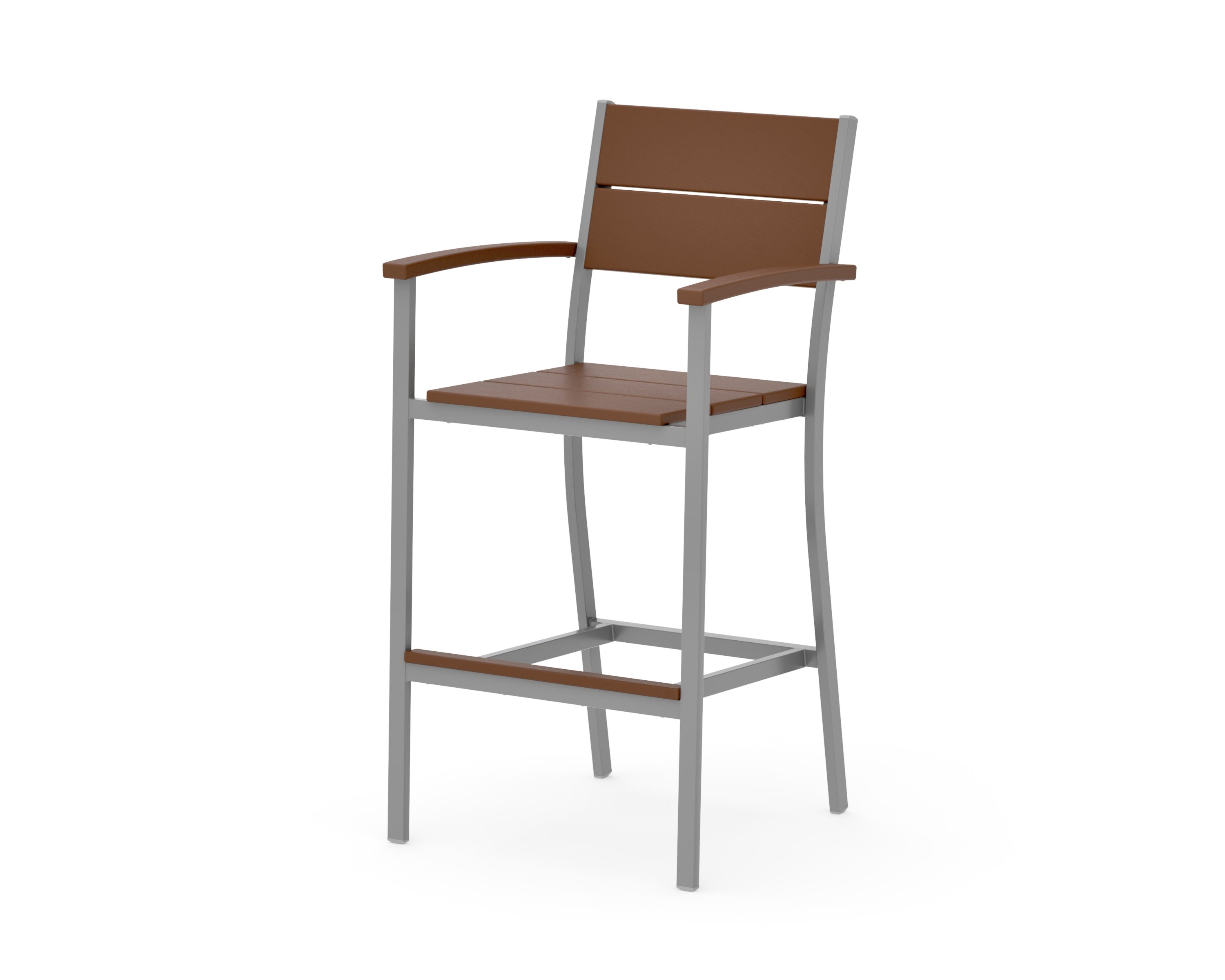 Main Street Bar Arm Chair in Silver / Teak