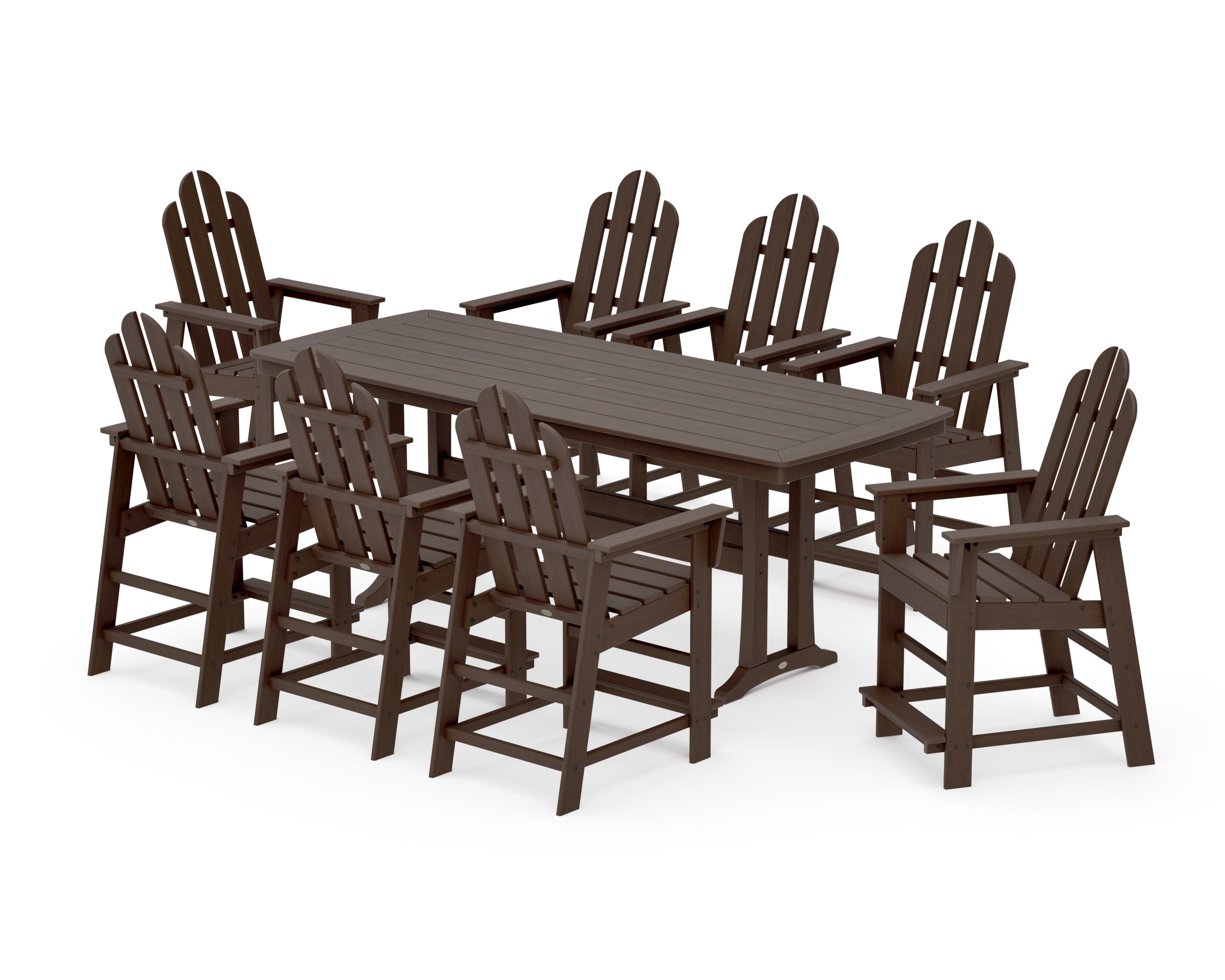 Long Island 9-Piece Counter Set with Trestle Legs in Kona