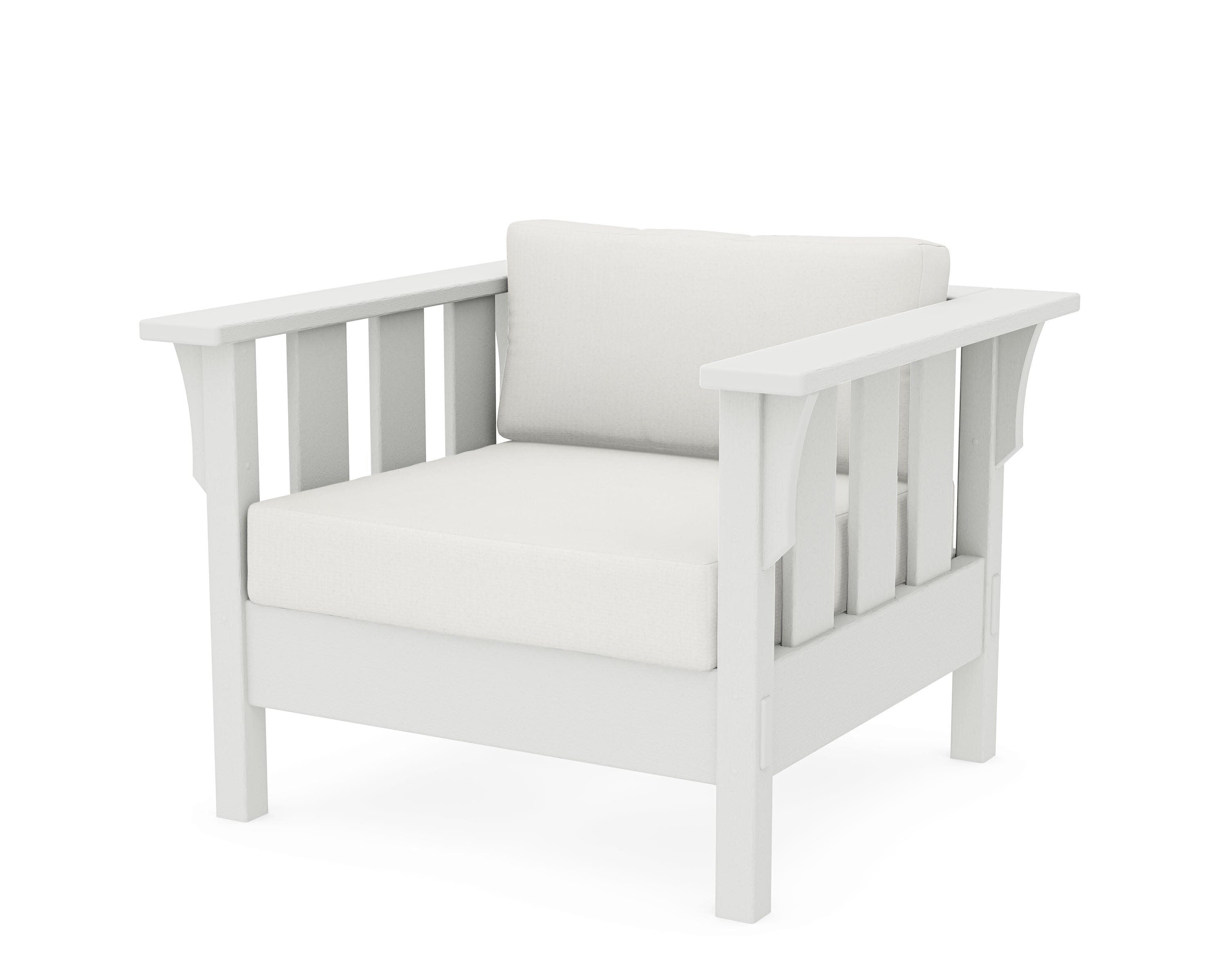 Acadia Deep Seating Chair in Vintage White / Natural Linen