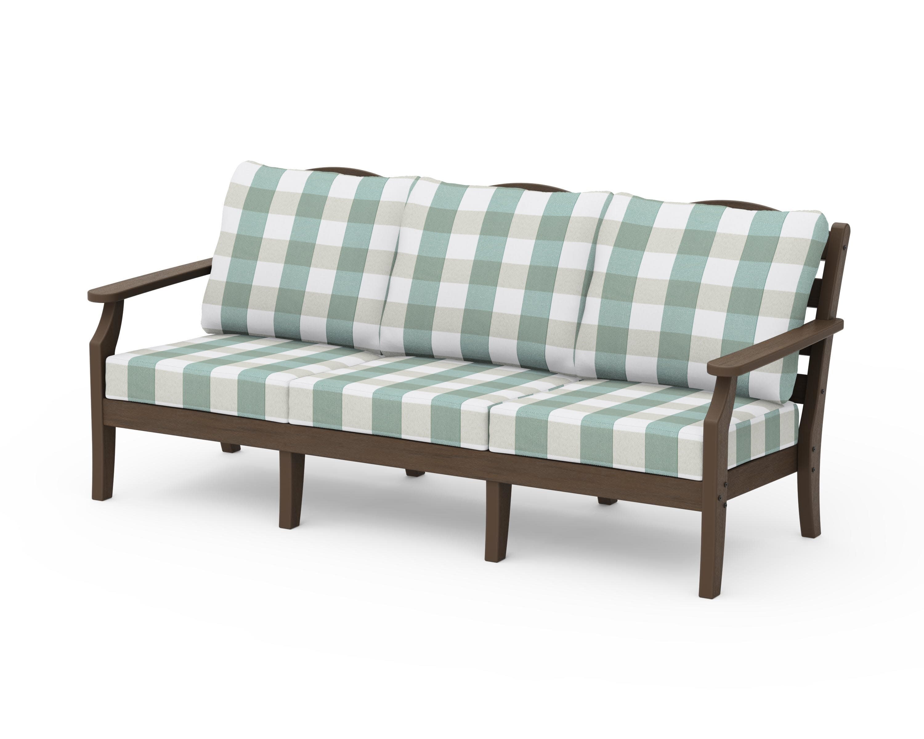 Savannah Deep Seating Sofa in Kona / Buffalo Plaid Glacier Spa