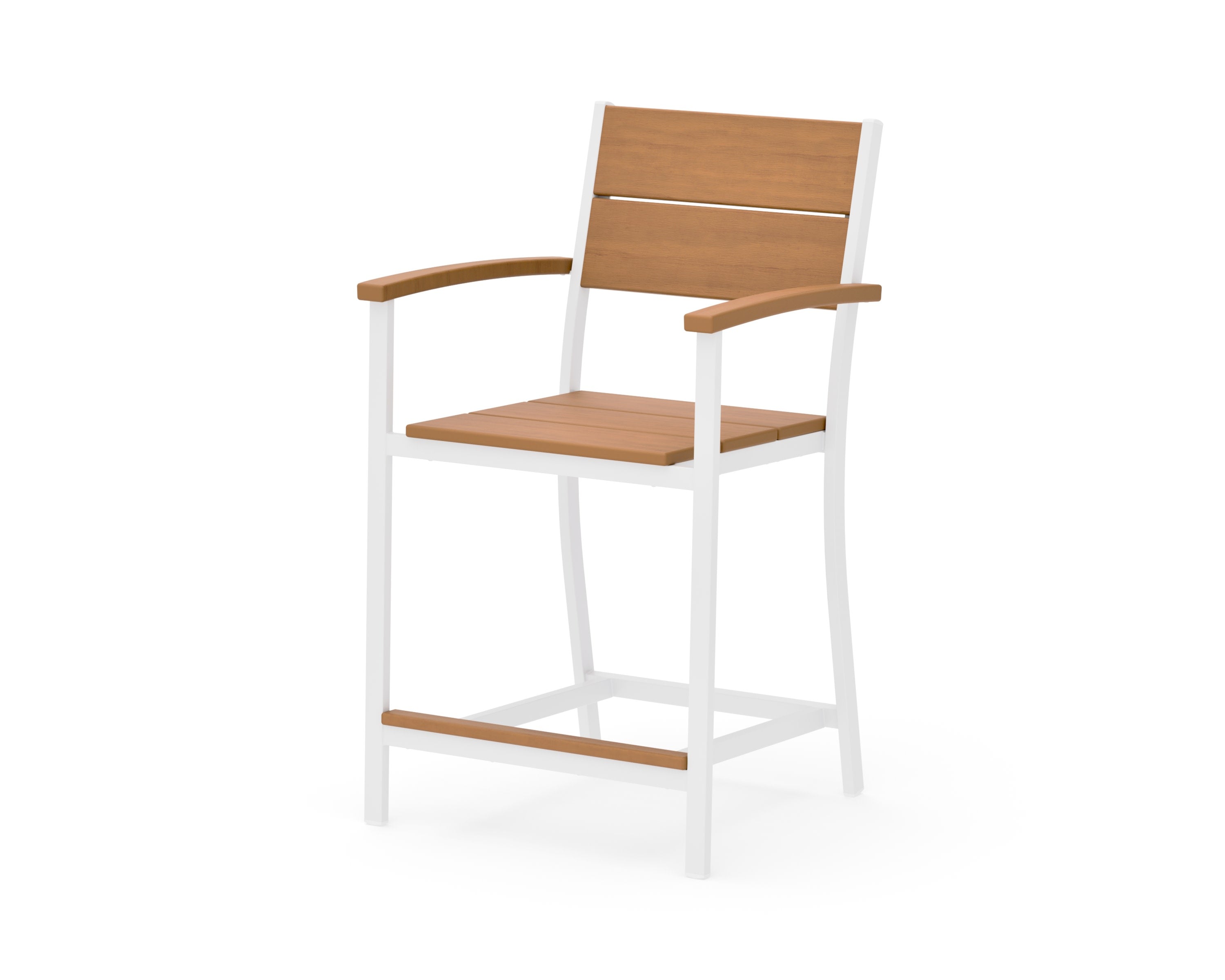 Main Street Counter Arm Chair in White / Natural