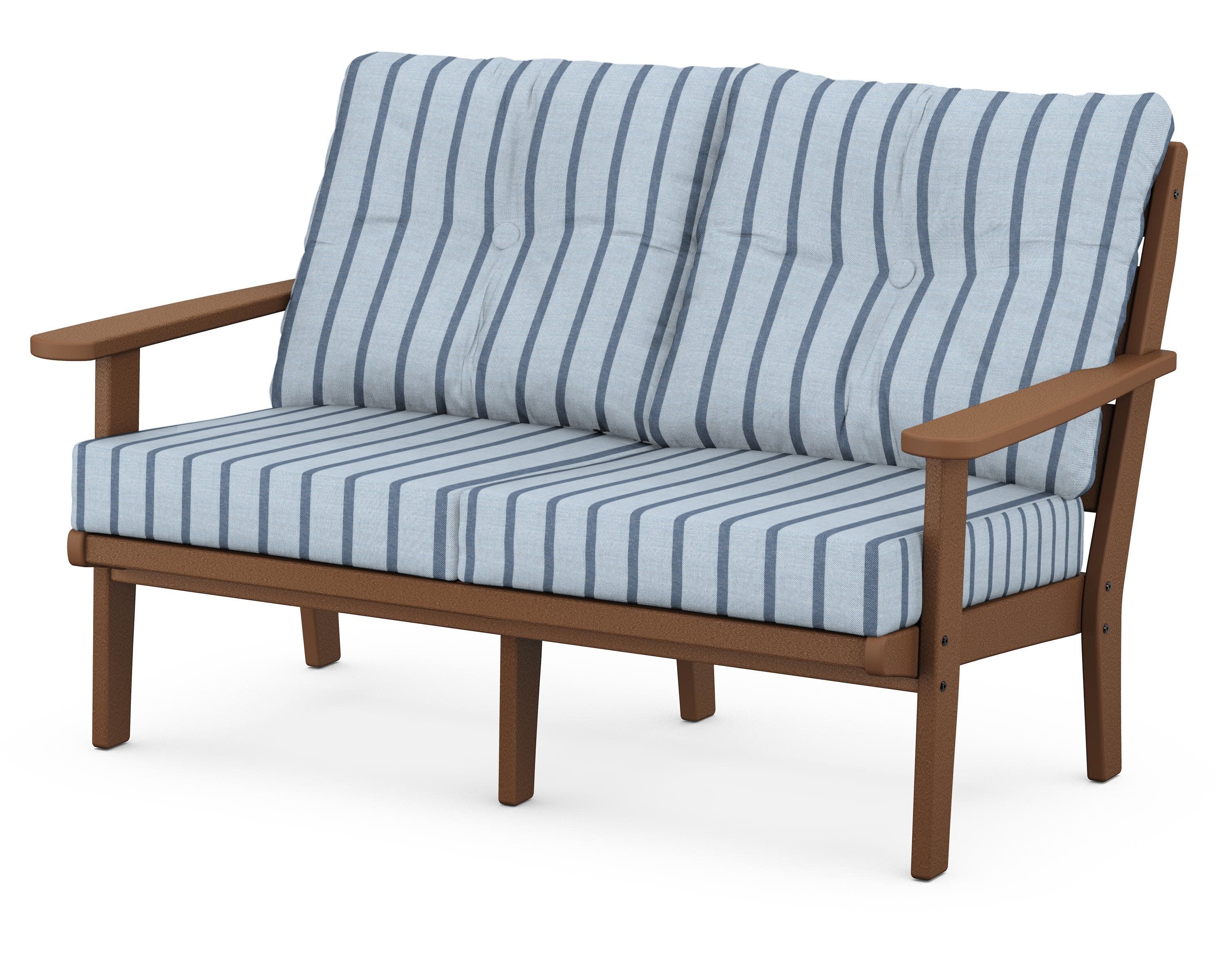 Lakeside Deep Seating Loveseat in Teak / Unwind Sky