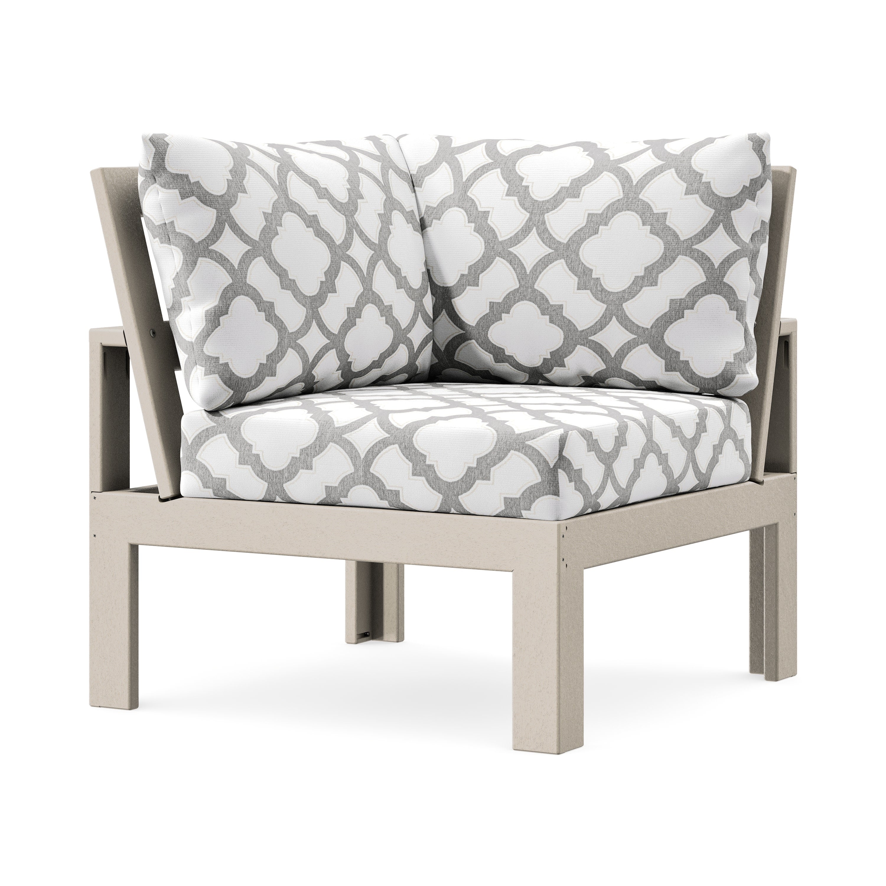 Modular Corner Chair in Sand / Trellis Grey Mist