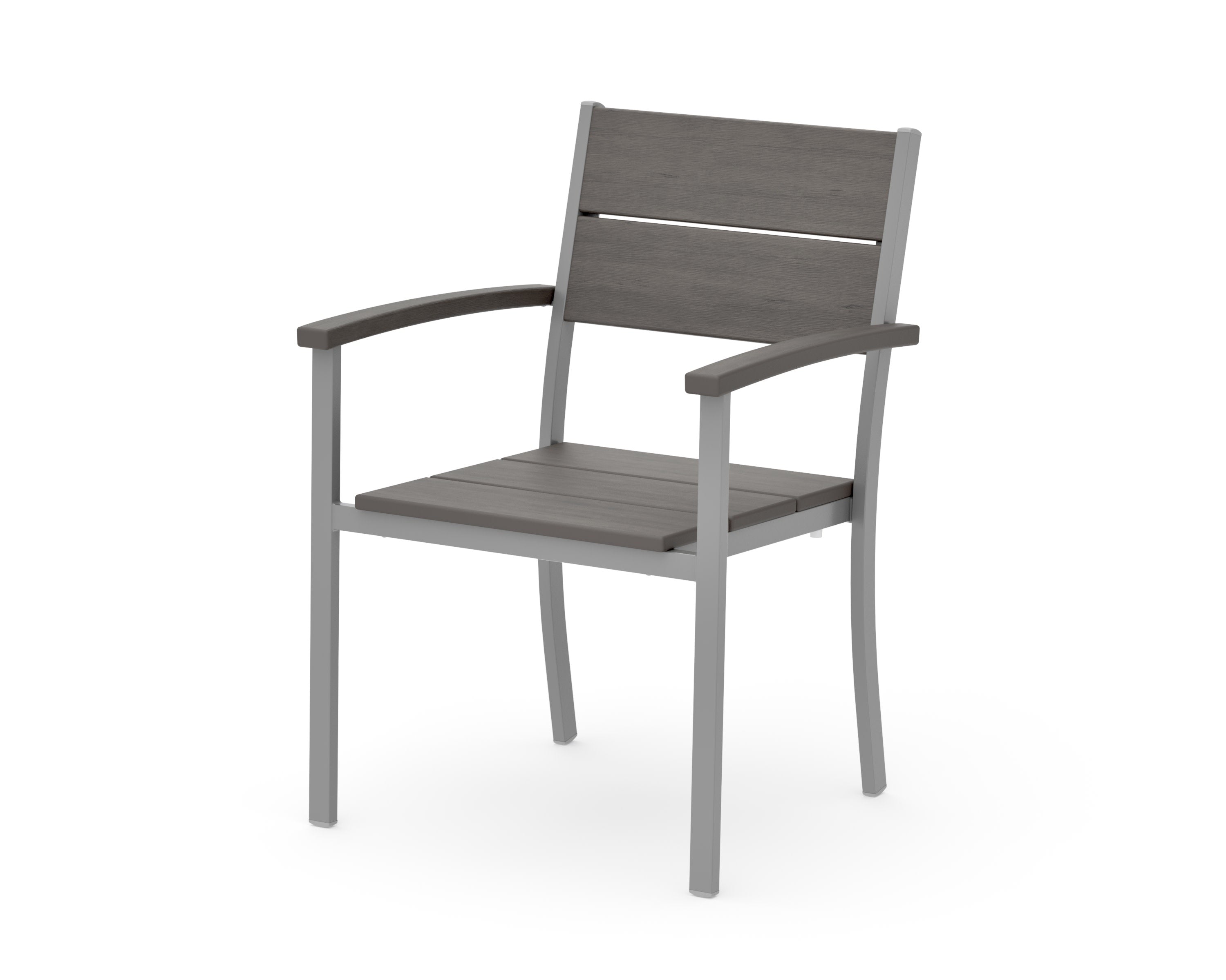 Main Street Stacking Dining Arm Chair in Silver / Driftwood