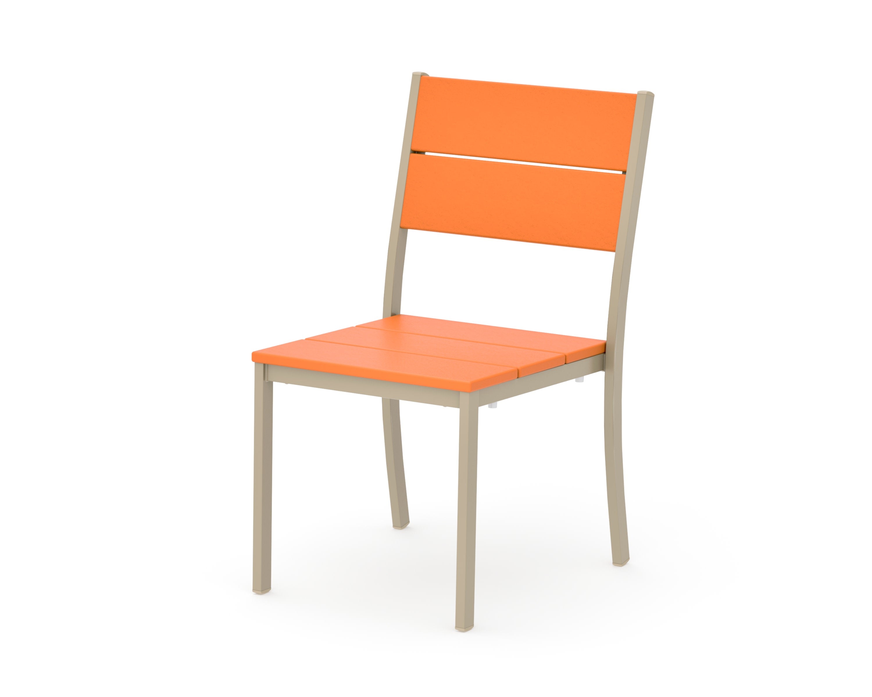 Main Street Stacking Dining Side Chair in Sand / Tangerine