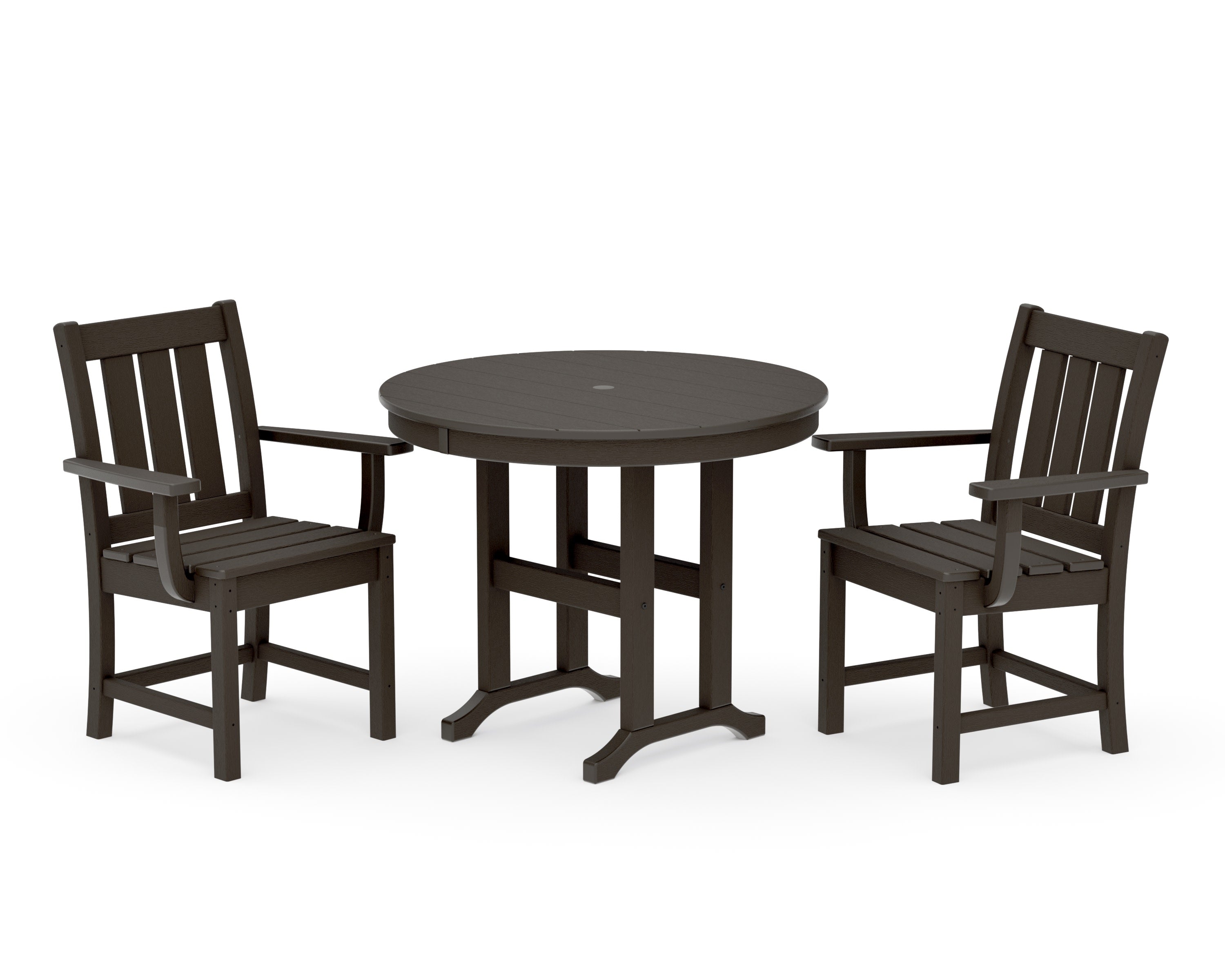 Oxford 3-Piece Farmhouse Dining Set in Vintage Coffee