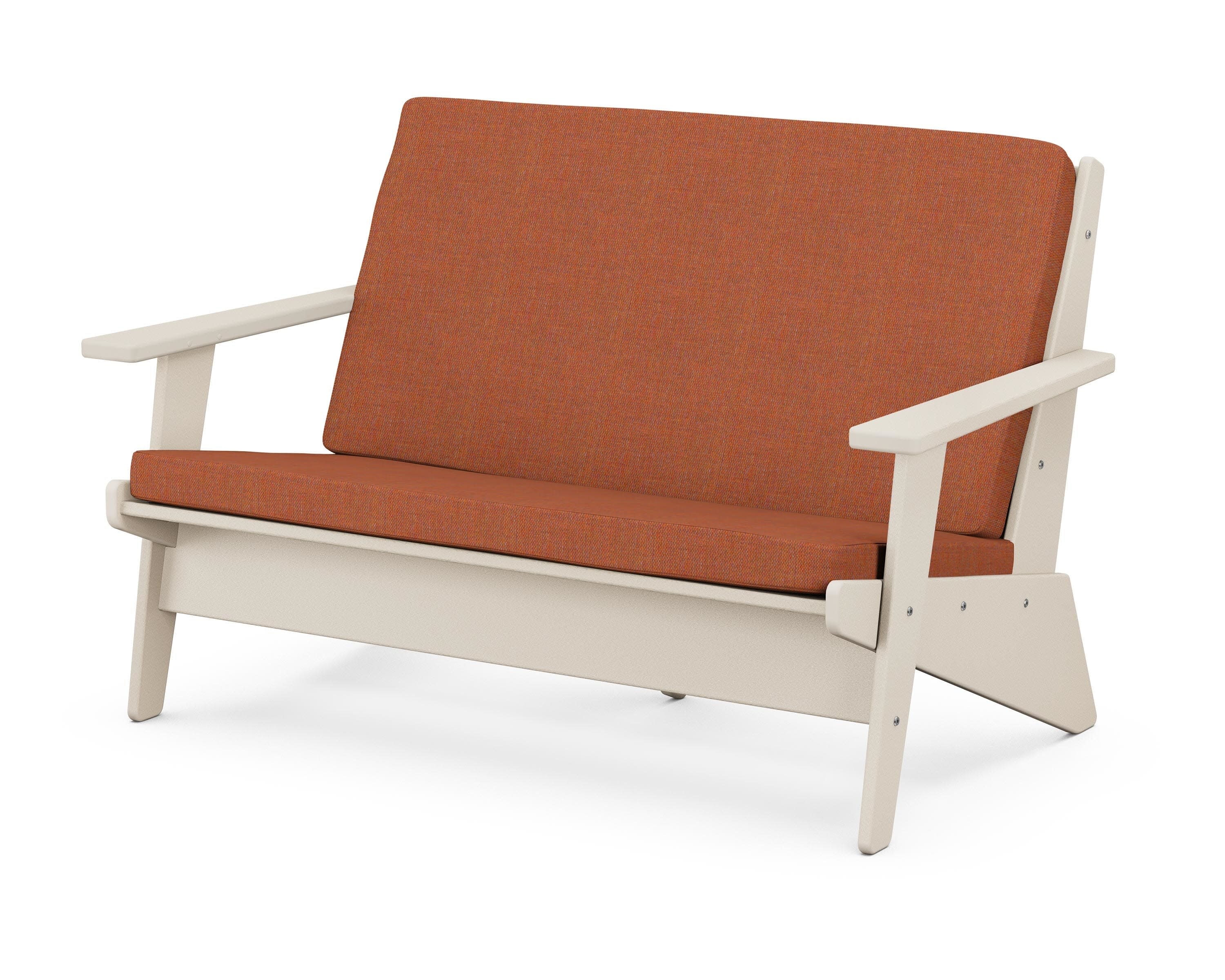 Riviera Modern Lounge Loveseat in Sand / Play Adobe
