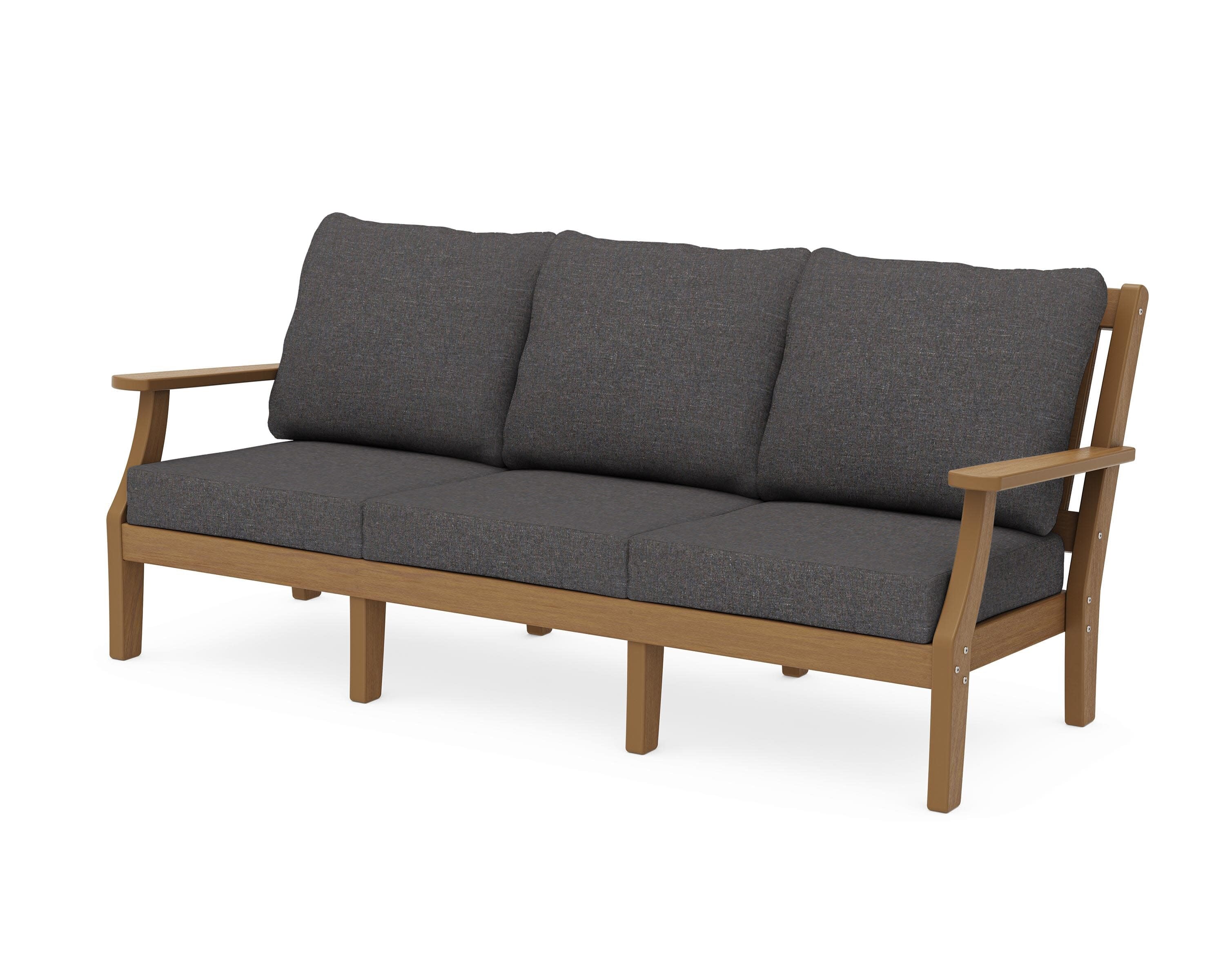 Chinoiserie Deep Seating Sofa in Natural / Ash Charcoal