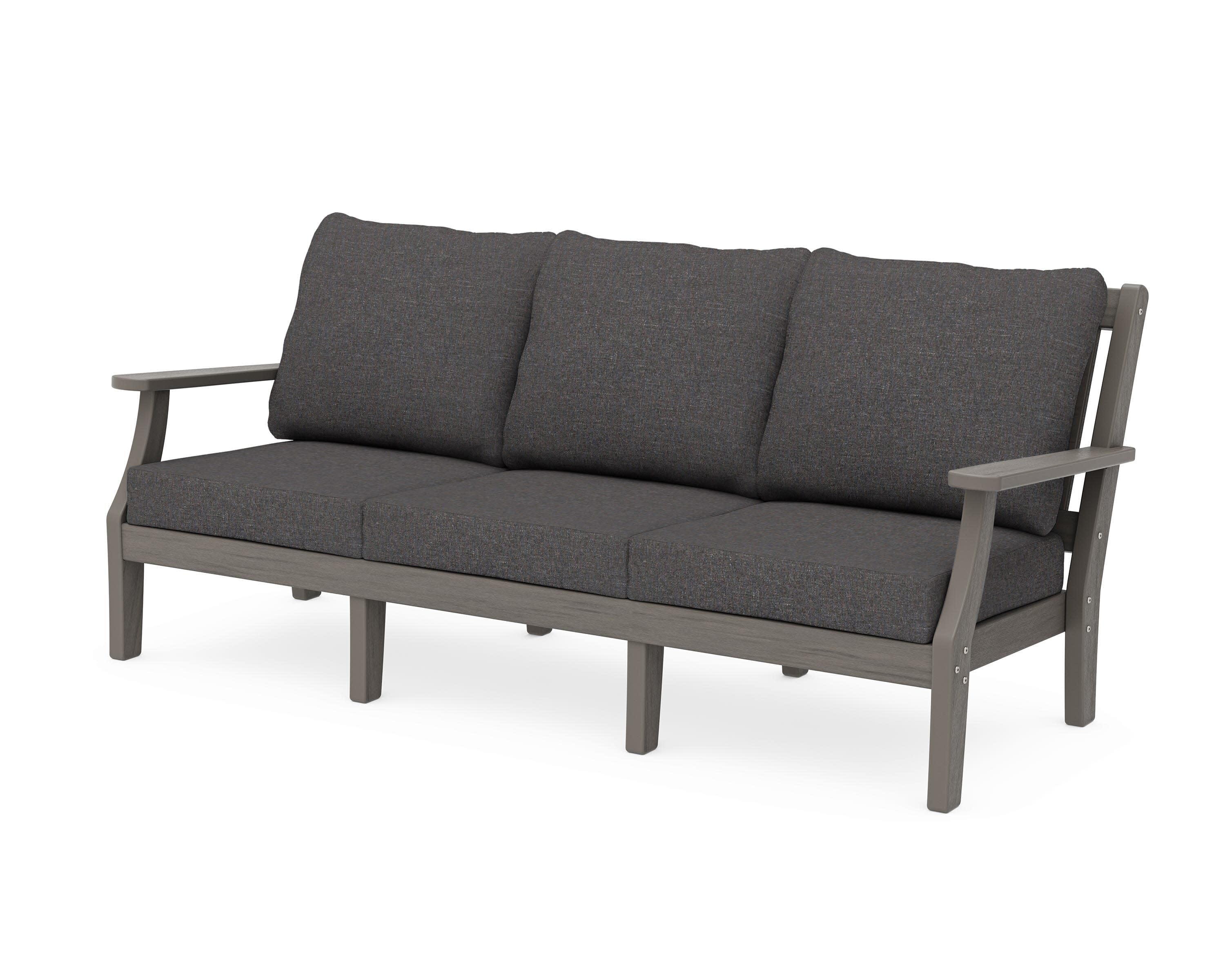 Chinoiserie Deep Seating Sofa in Driftwood / Ash Charcoal
